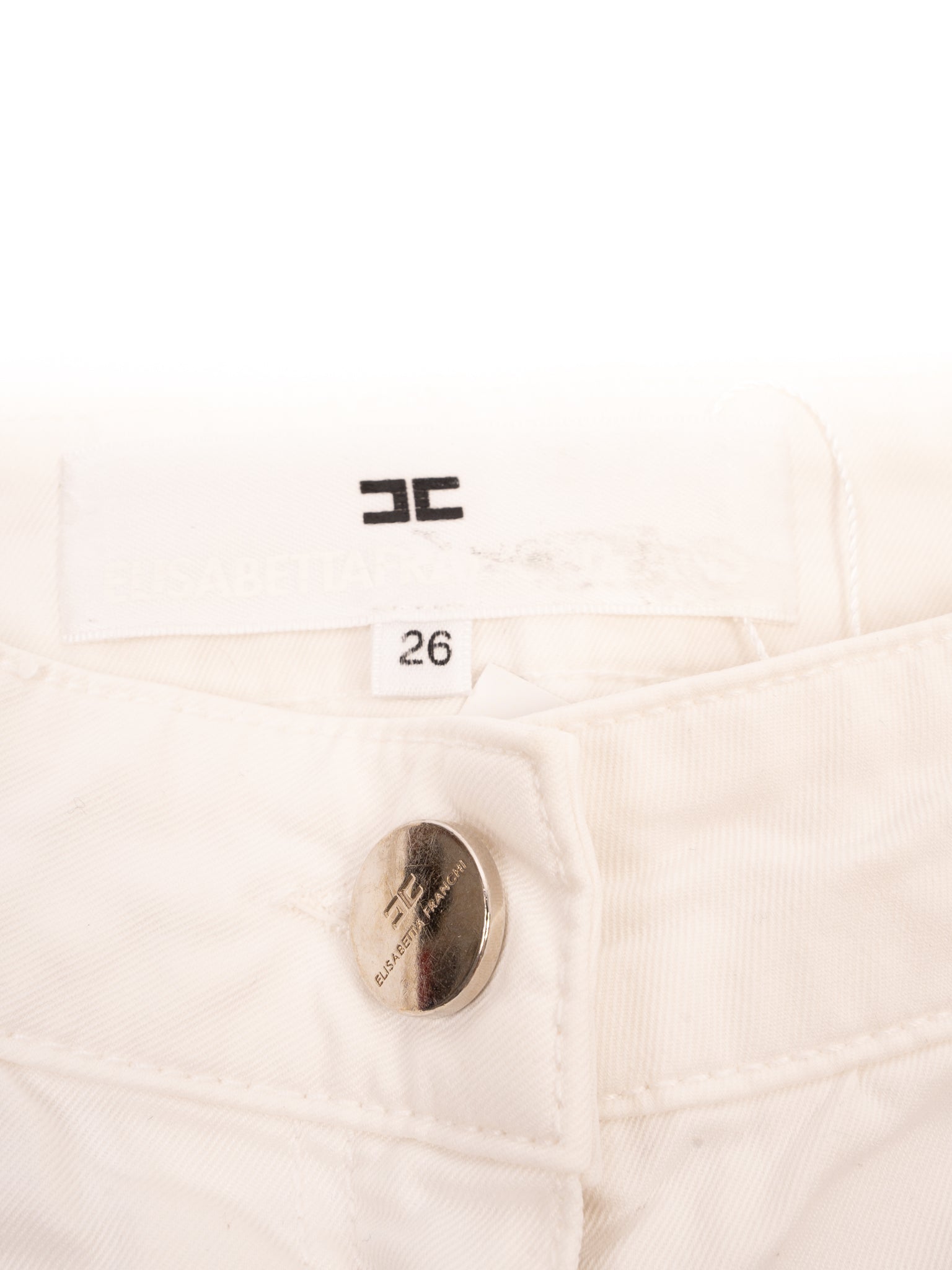 Elisabetta Franchi White Cotton Shorts Size S Excellent Condition