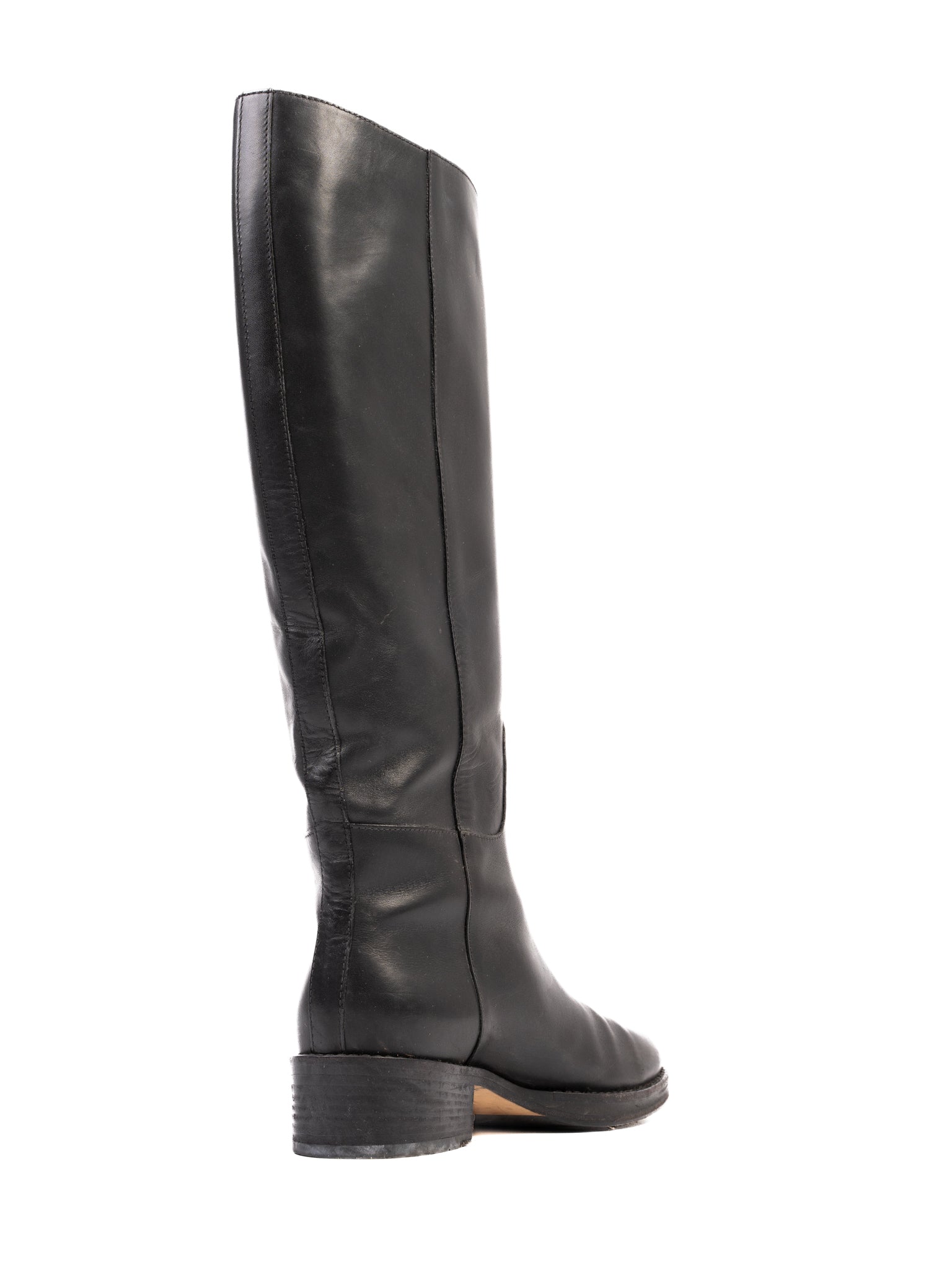 Excellent Max Mara Black Knee-High Leather Boots Size 37