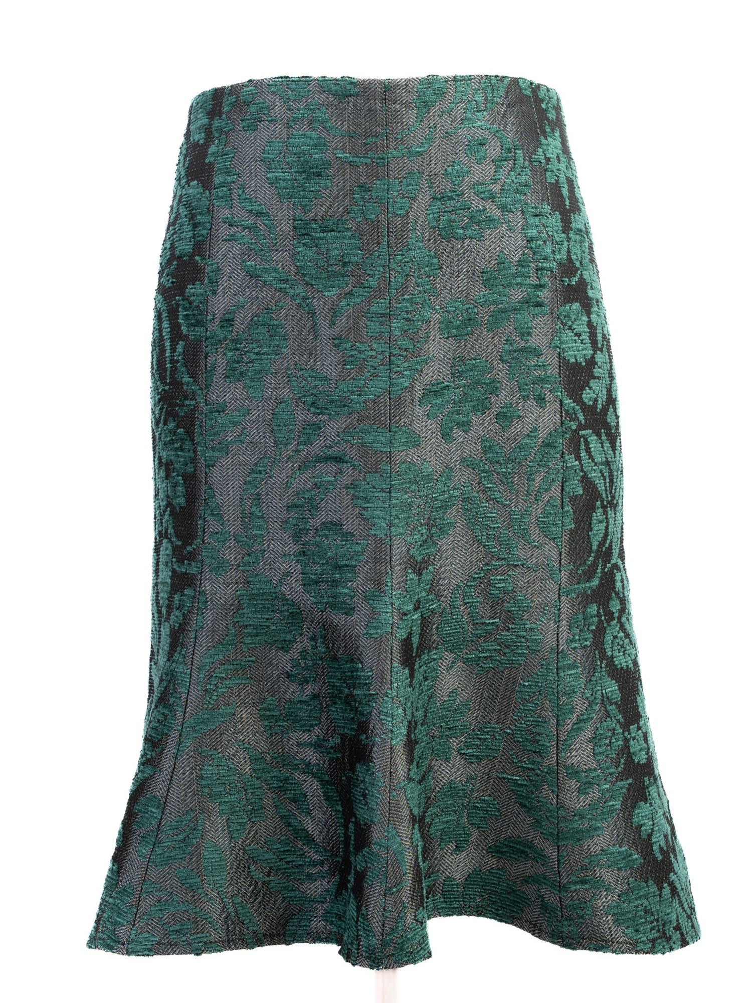 Excellent Roccobarocco Green Floral Suit Viscose Jacket & Skirt Set