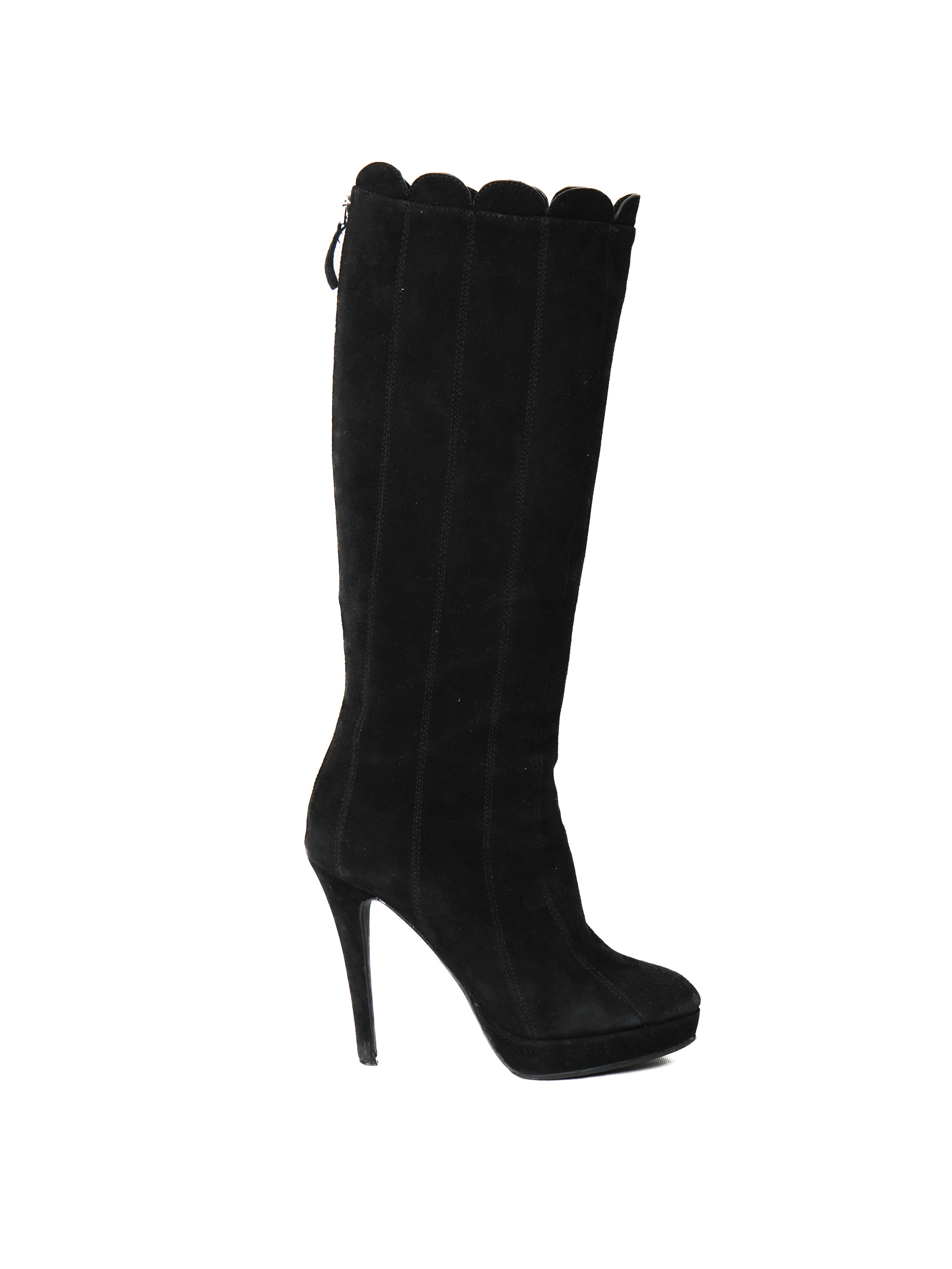 Average Kenzo Black Genuine Suede Knee-High Boots Size 38.5