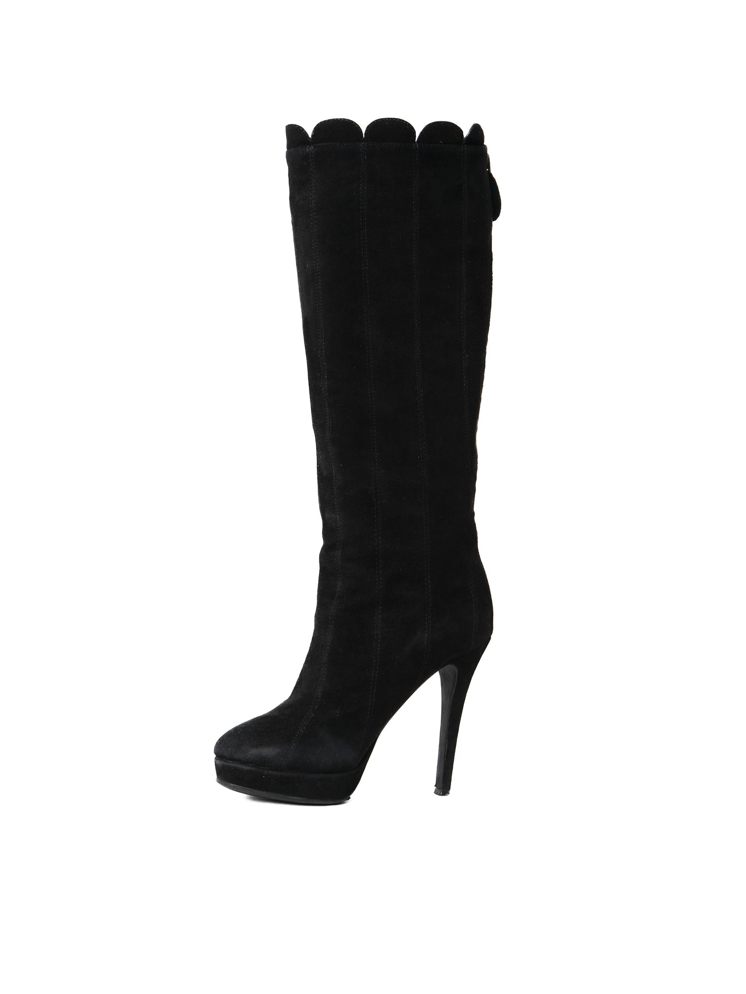 Average Kenzo Black Genuine Suede Knee-High Boots Size 38.5