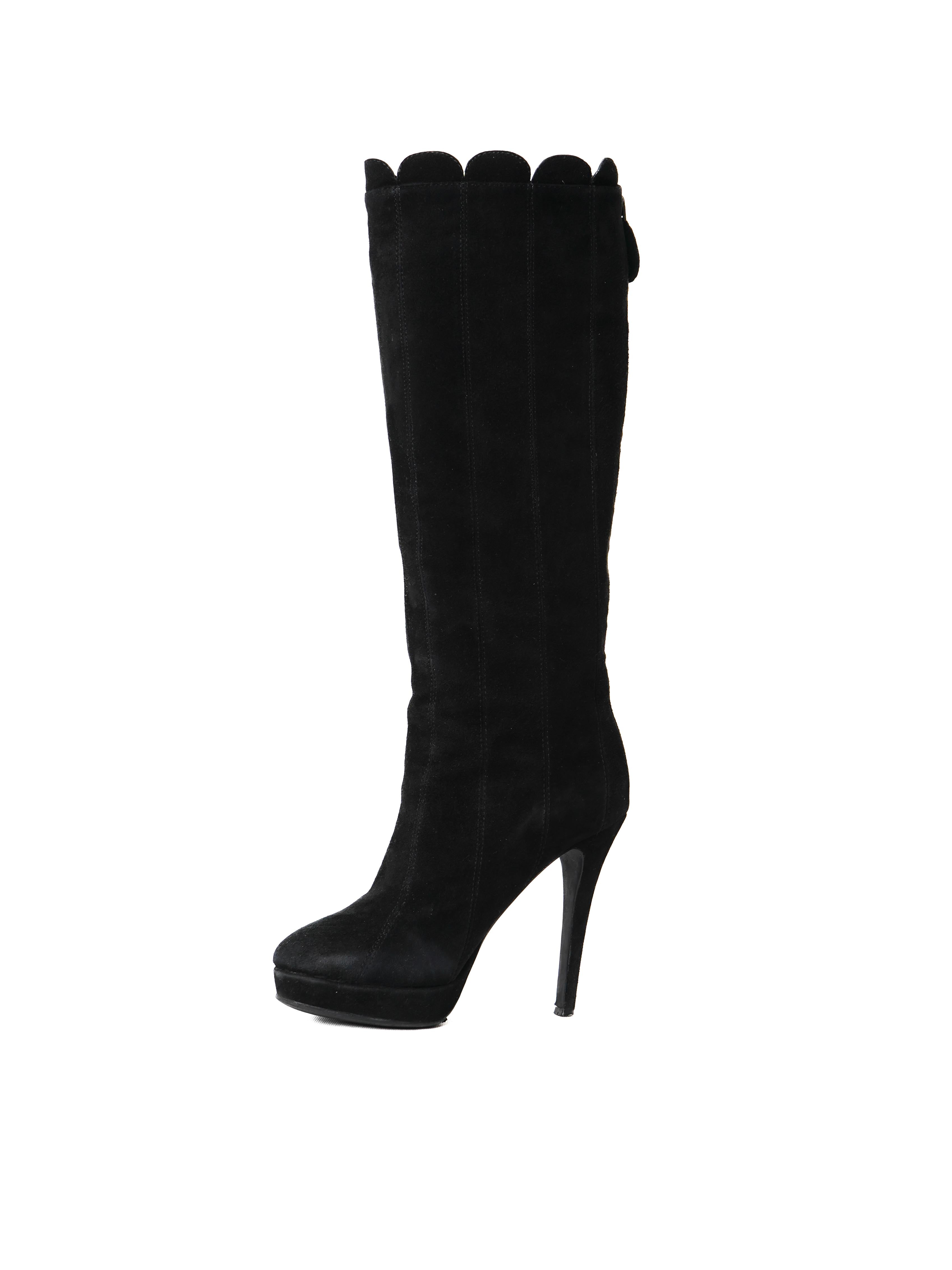 Average Kenzo Black Genuine Suede Knee-High Boots Size 38.5