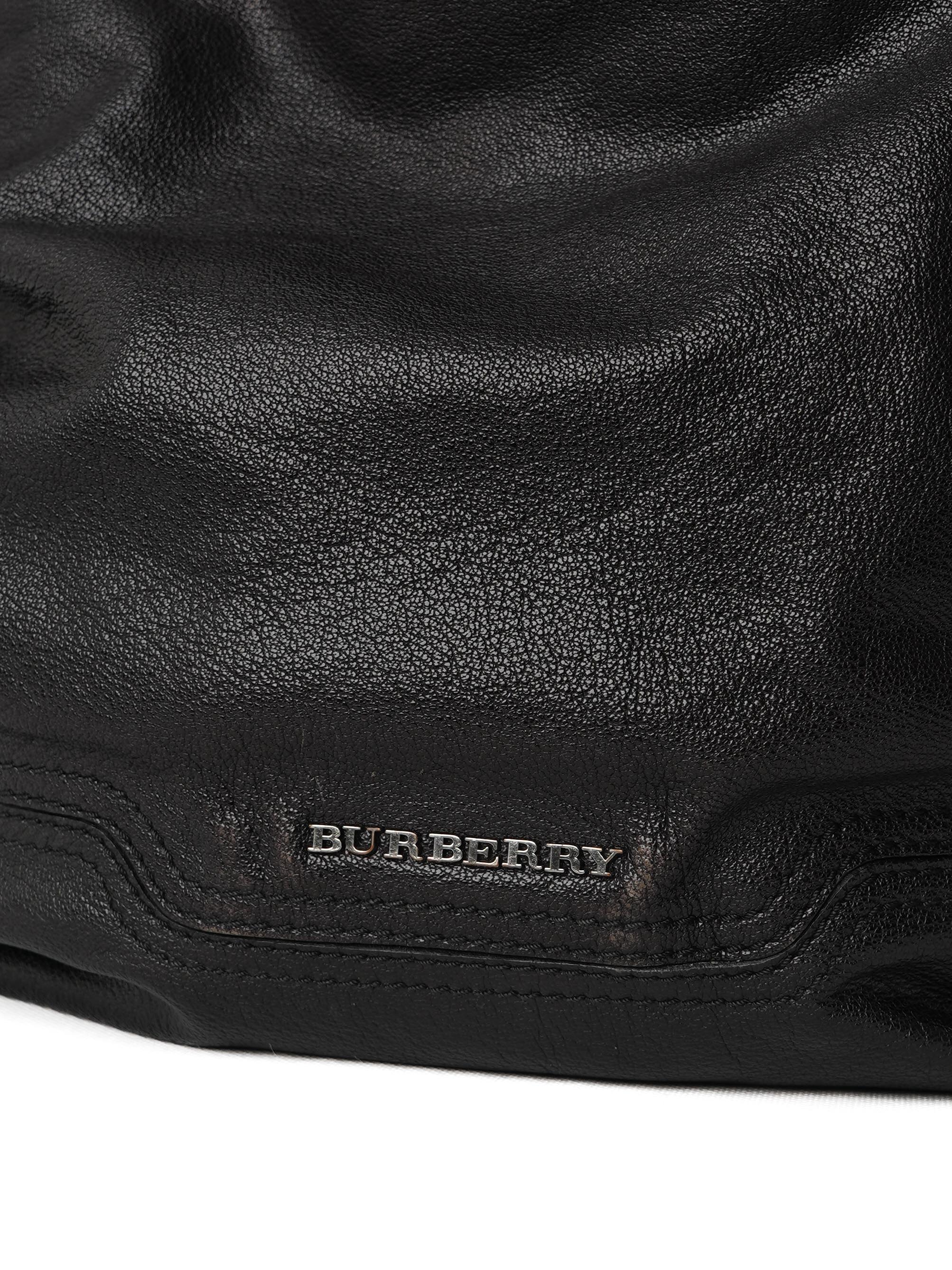 Good Burberry Black Leather Handbag with Chain Details