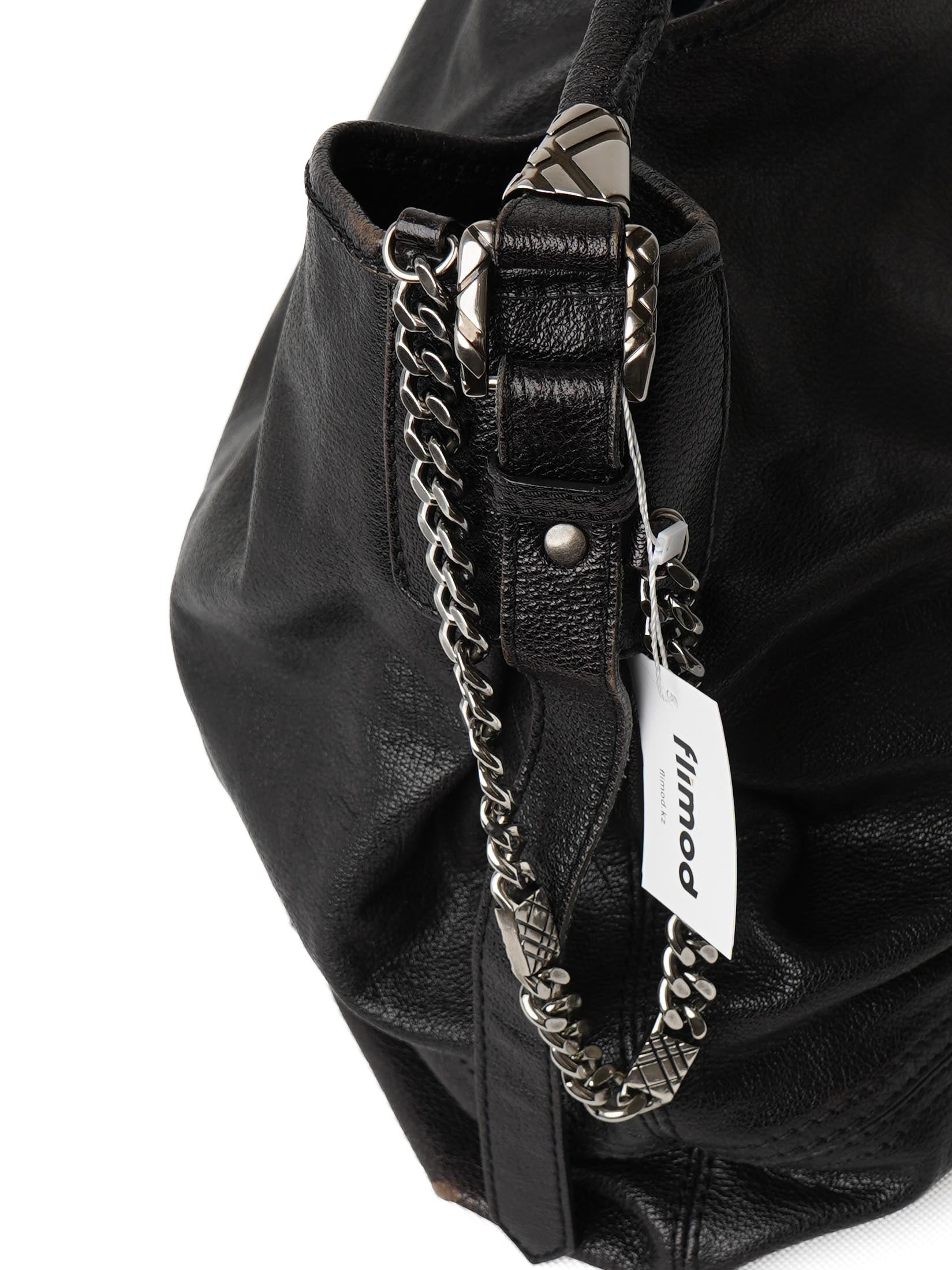 Good Burberry Black Leather Handbag with Chain Details
