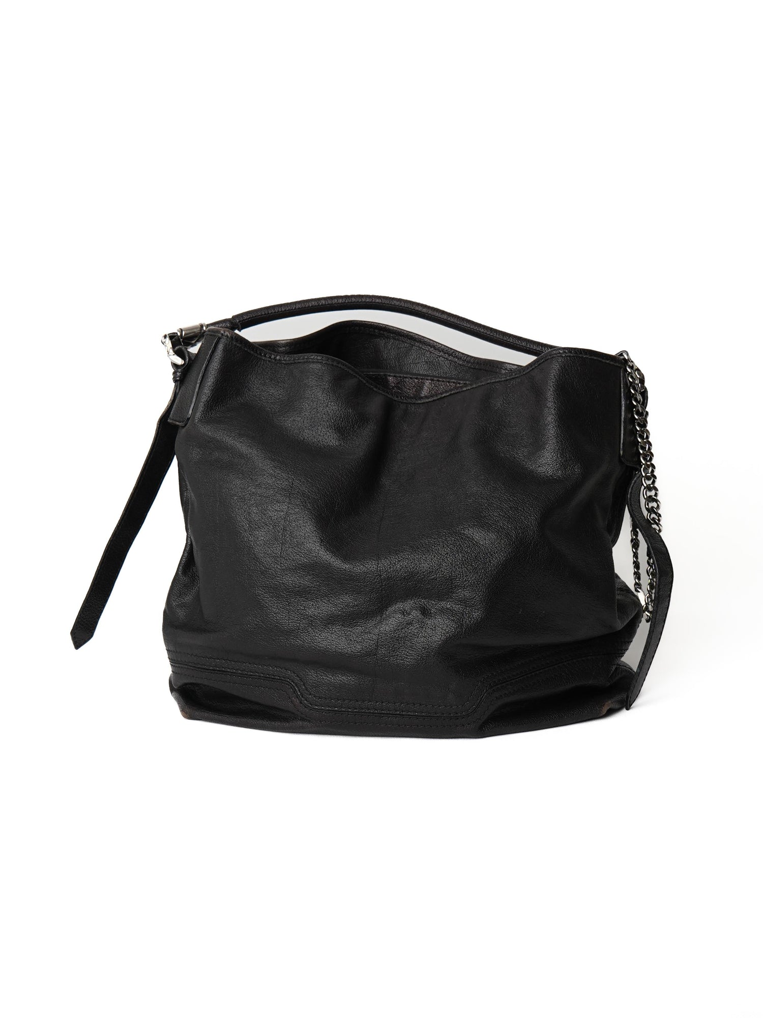 Good Burberry Black Leather Handbag with Chain Details