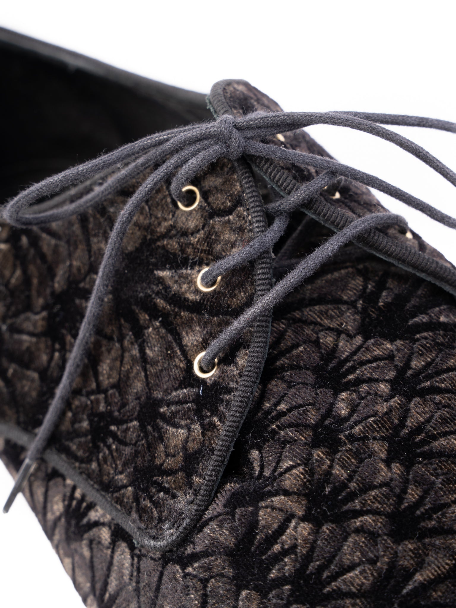 Excellent Dolce Gabbana Black Velvet Lace-Up Shoes Size 43