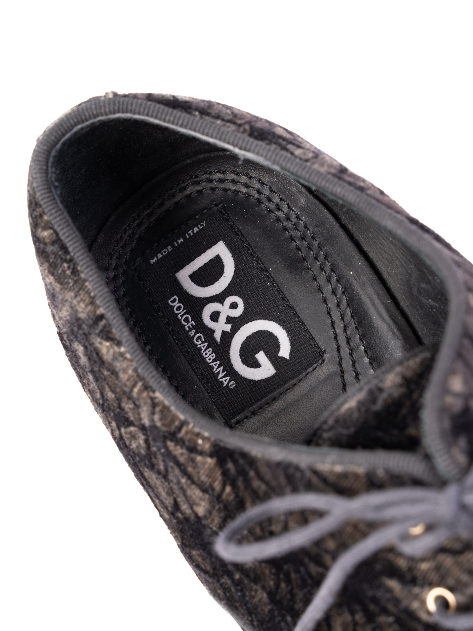 Excellent Dolce Gabbana Black Velvet Lace-Up Shoes Size 43