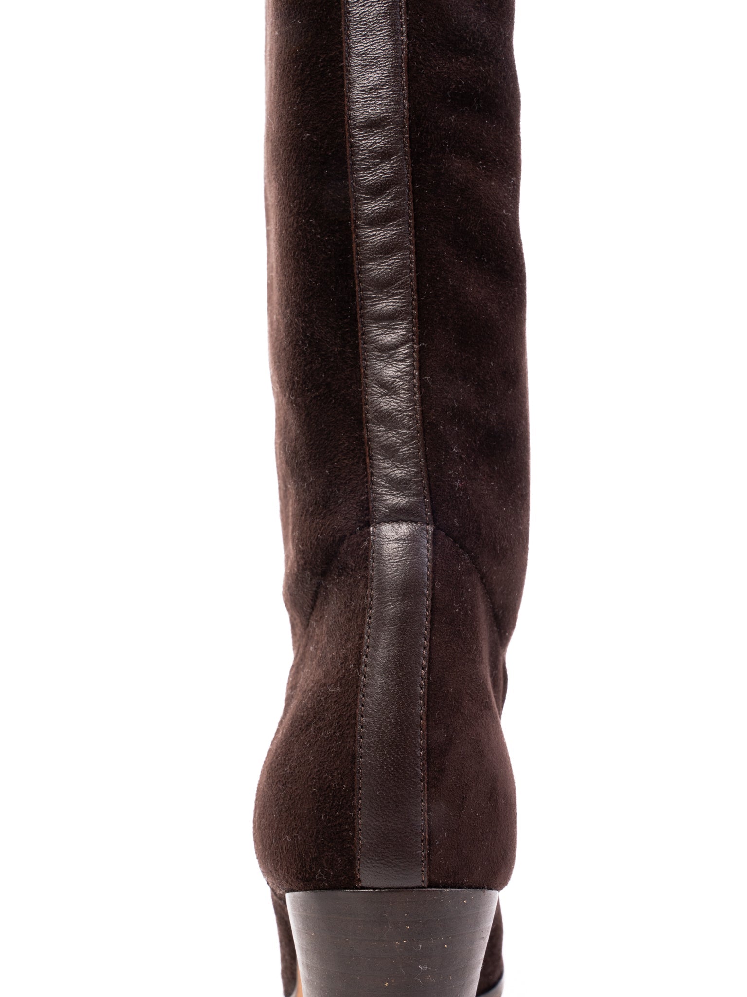 Loro Piana Orange Nubuck Knee-High Boots Size 38 Excellent Condition