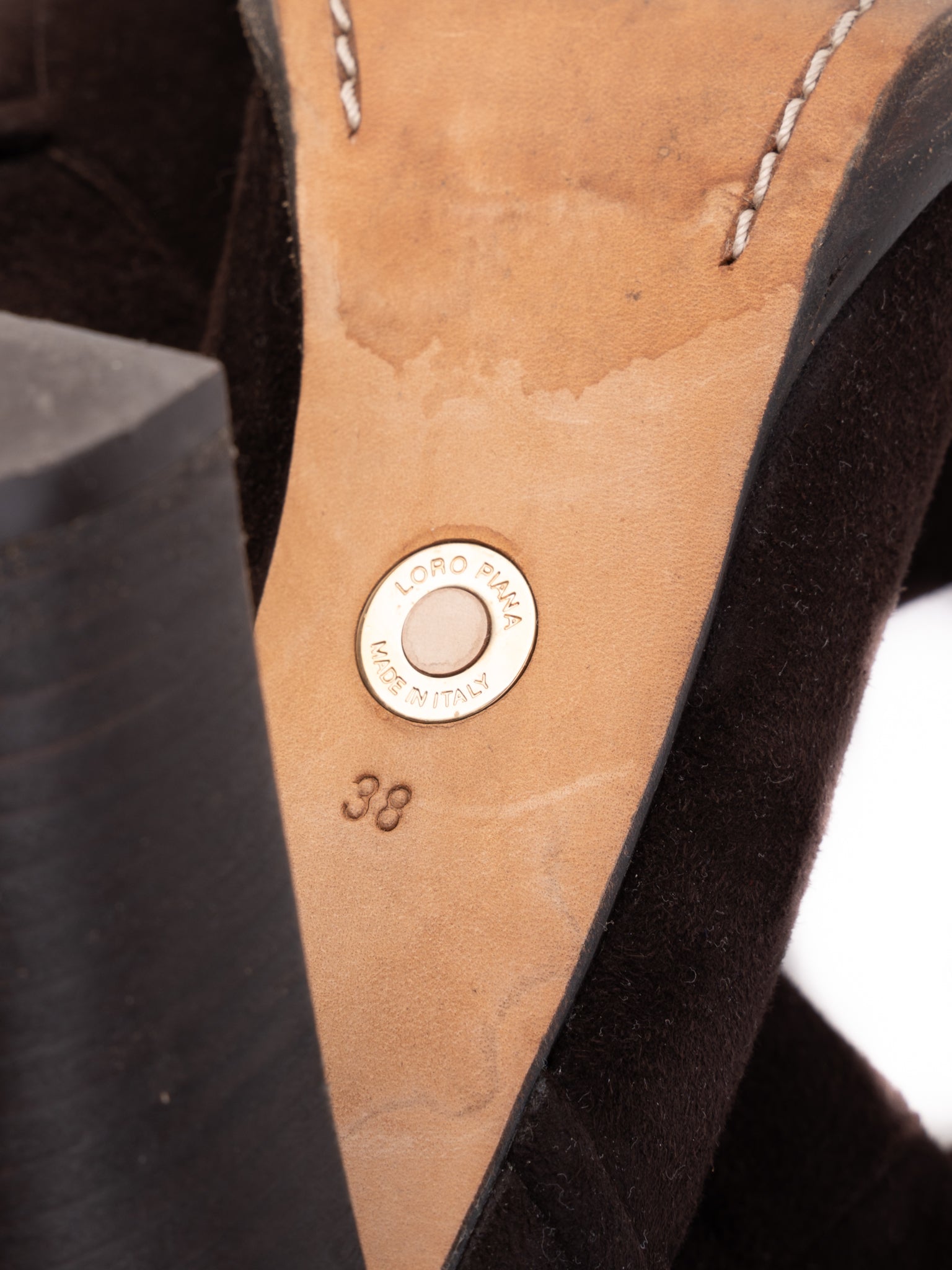 Loro Piana Orange Nubuck Knee-High Boots Size 38 Excellent Condition