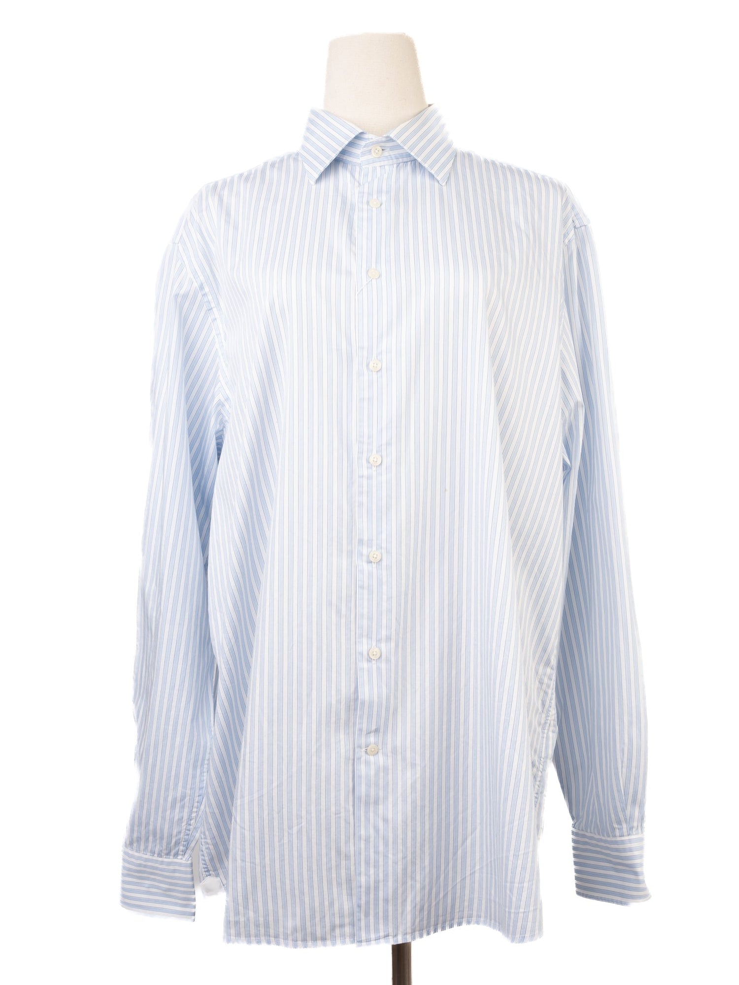 Excellent Hackett Blue Striped Cotton Shirt Size XL