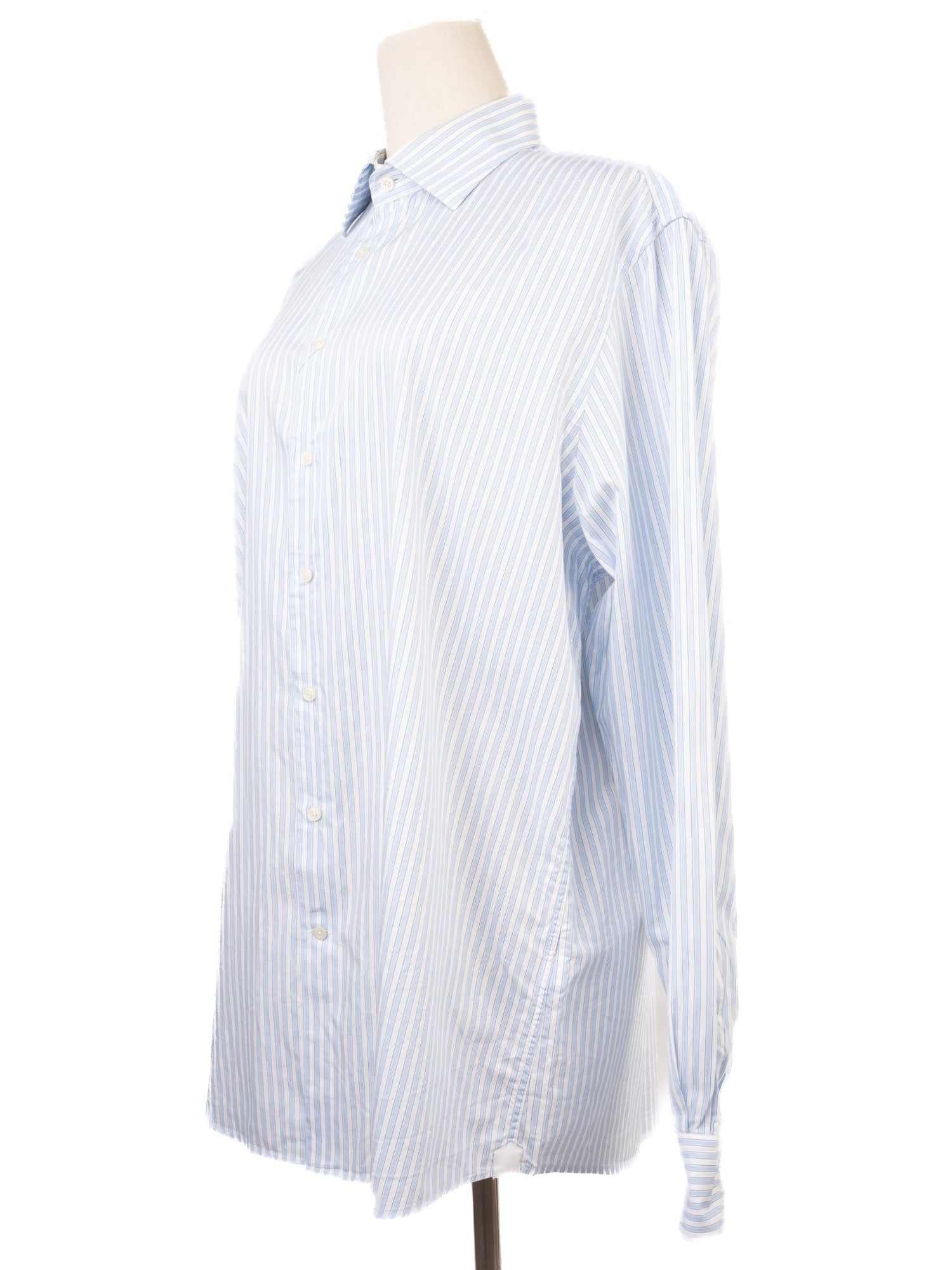 Excellent Hackett Blue Striped Cotton Shirt Size XL