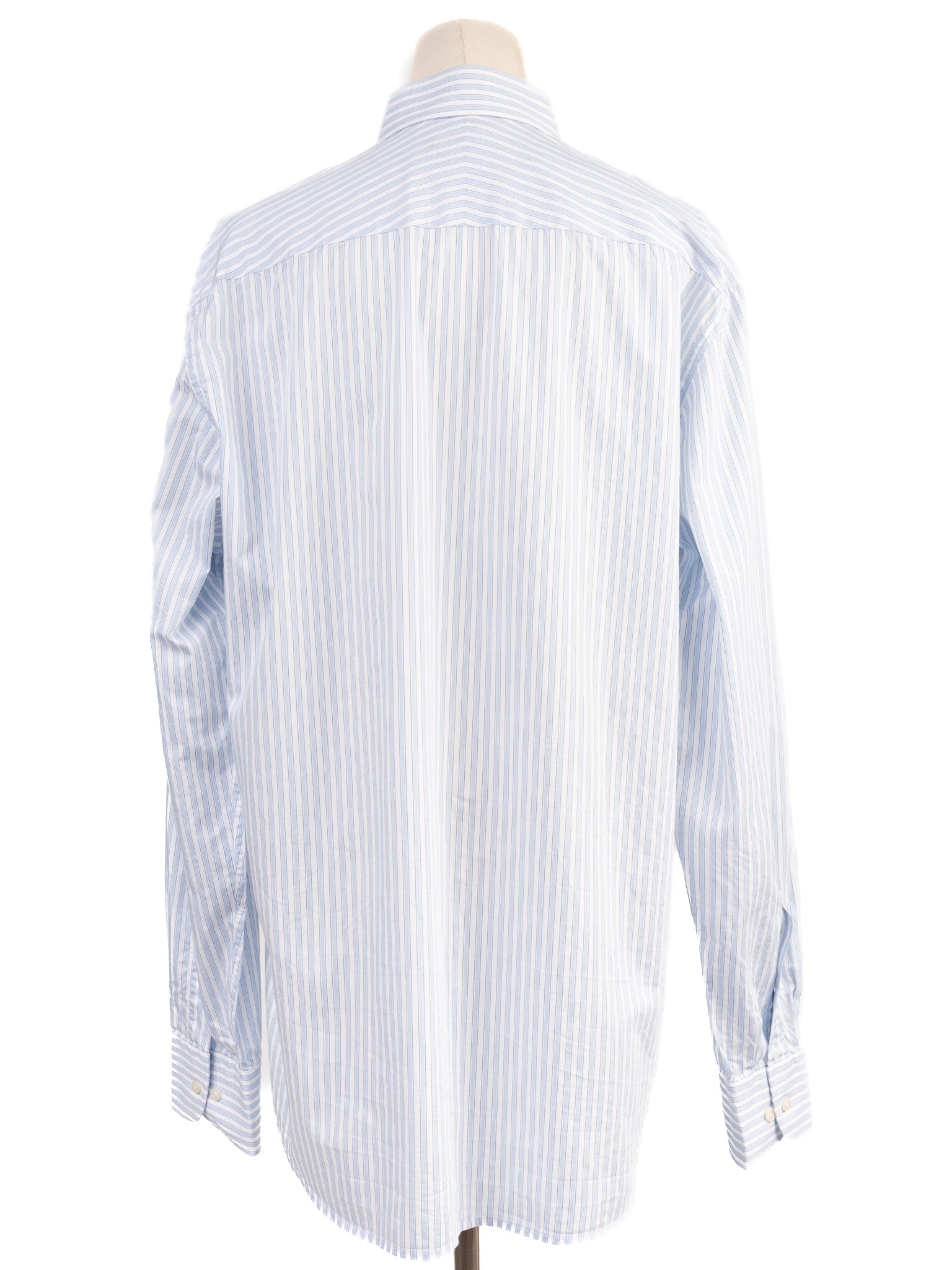 Excellent Hackett Blue Striped Cotton Shirt Size XL