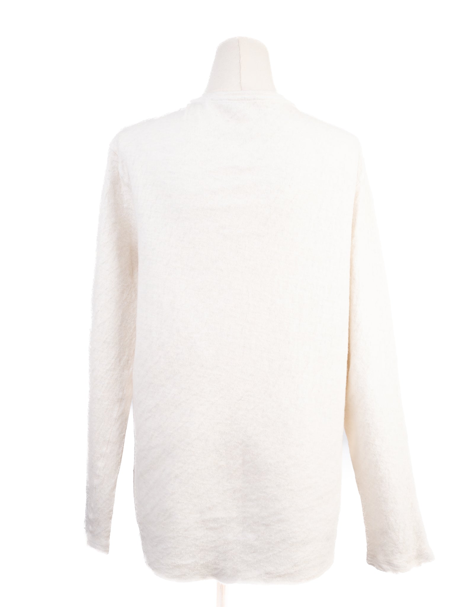 Excellent Vince Cream Wool Long Sleeve Henley Shirt for Men