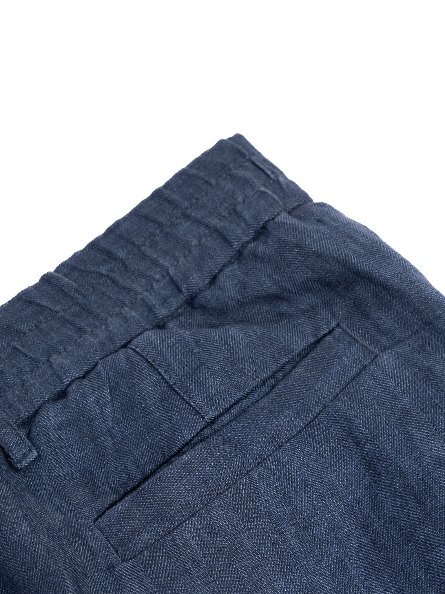 Excellent Brunello Cucinelli Blue Linen Pants XL Straight-Leg Design