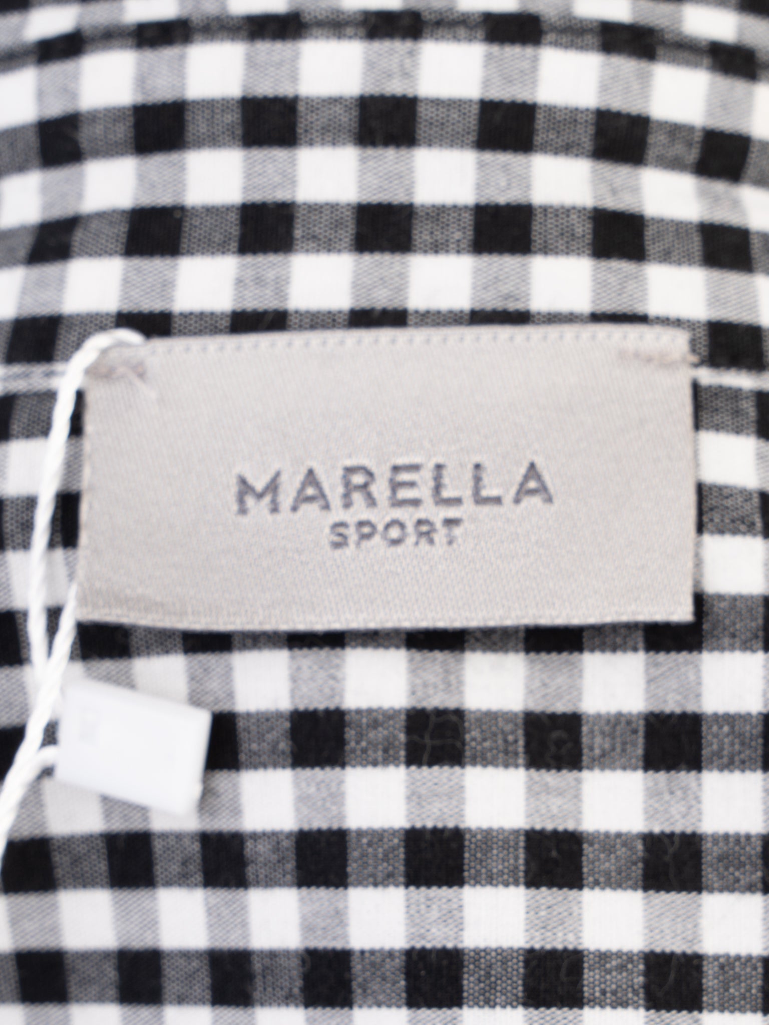 Good Marella Black and White Checkered Long-Sleeve Dress Size M