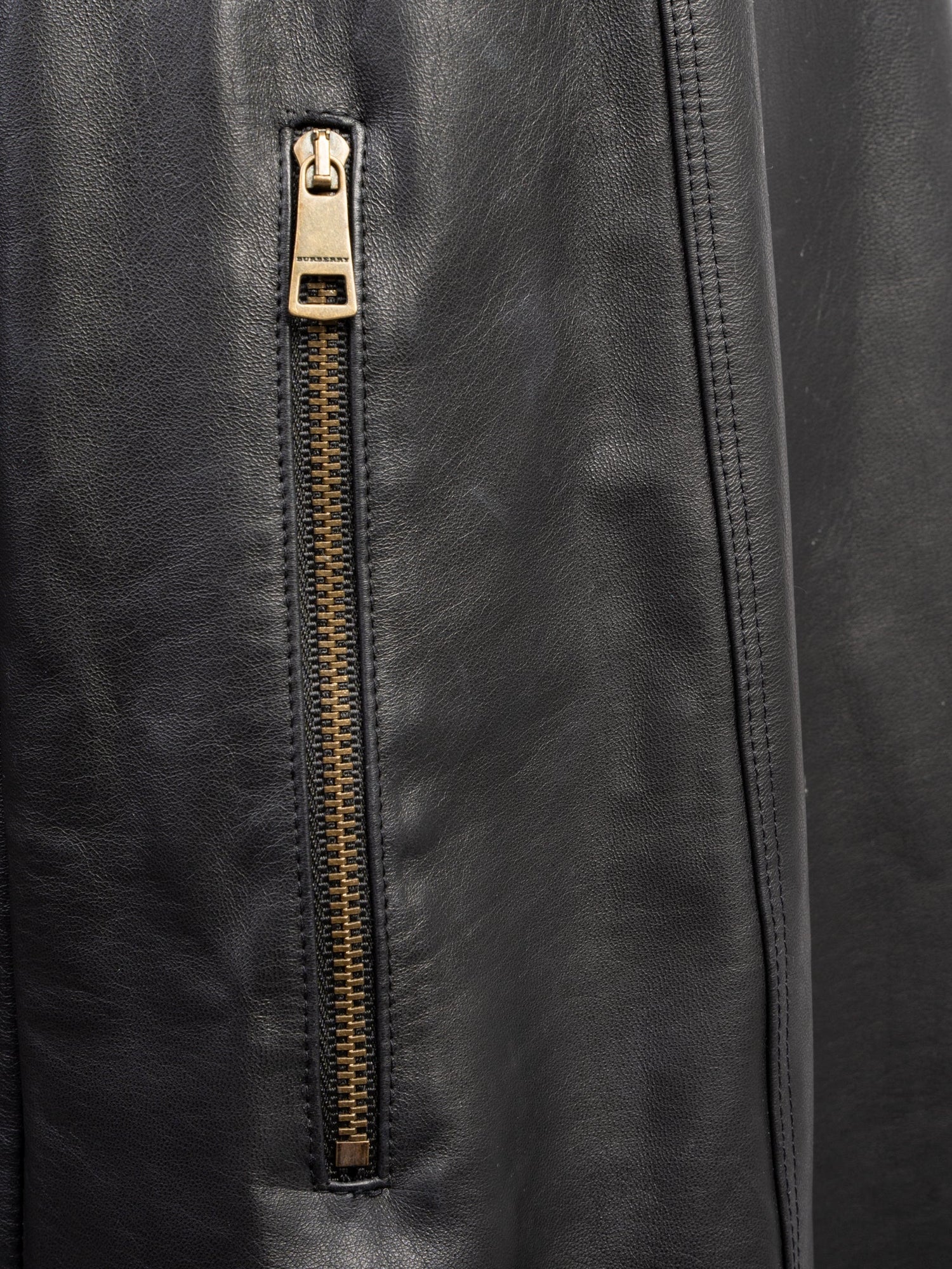 Excellent Burberry Black Silk Dress Size L with Leather Skirt