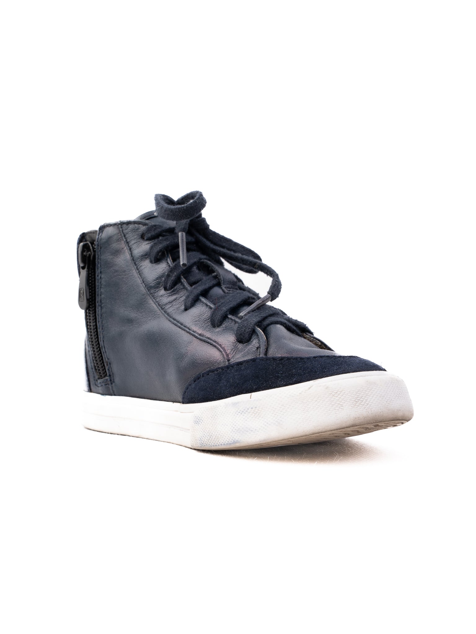 Excellent Burberry Blue Leather High-Top Sneakers for Kids Size 28