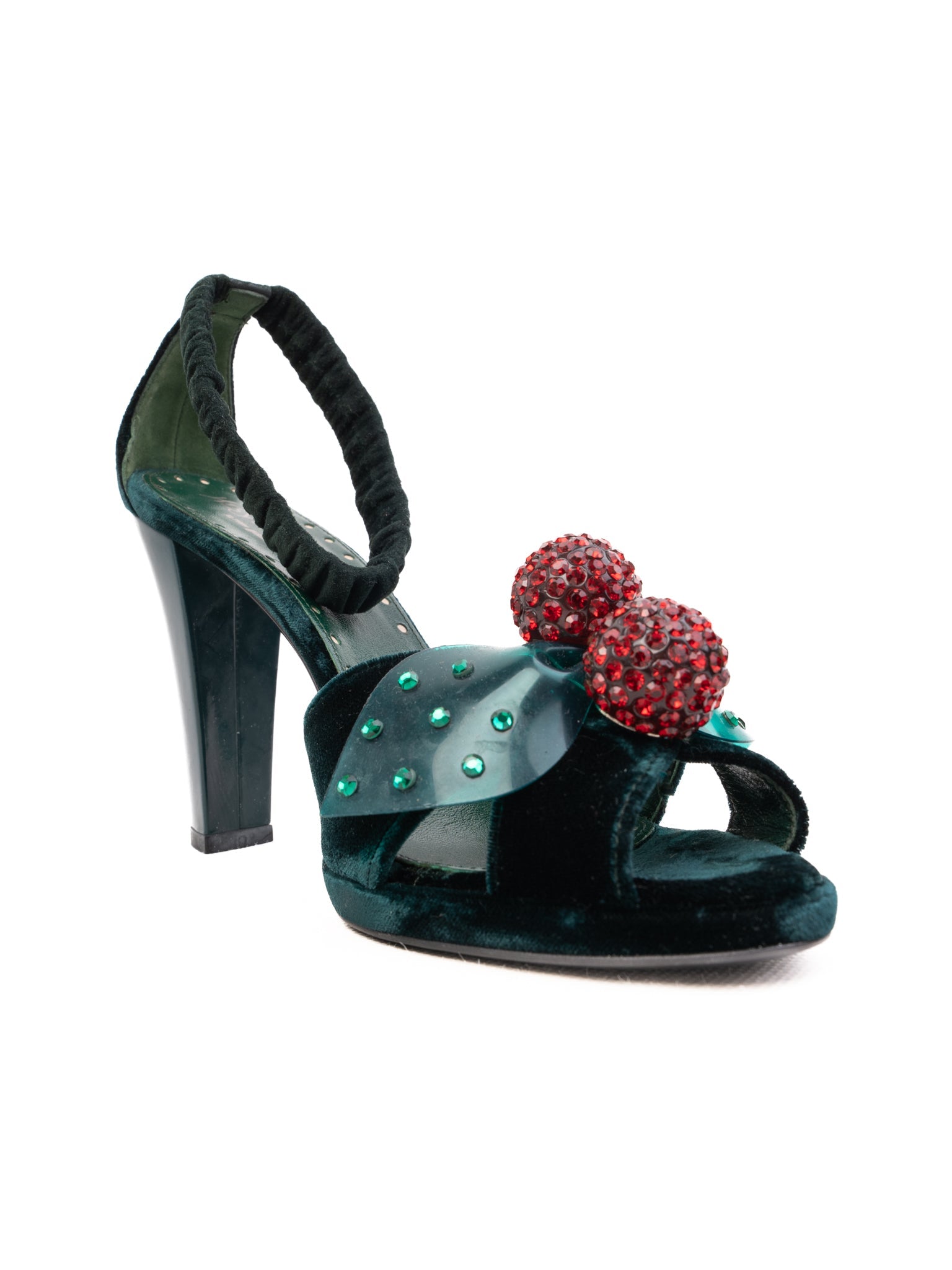 Perfect Yves Saint Laurent Green Velvet Heels Size 37.5 Women