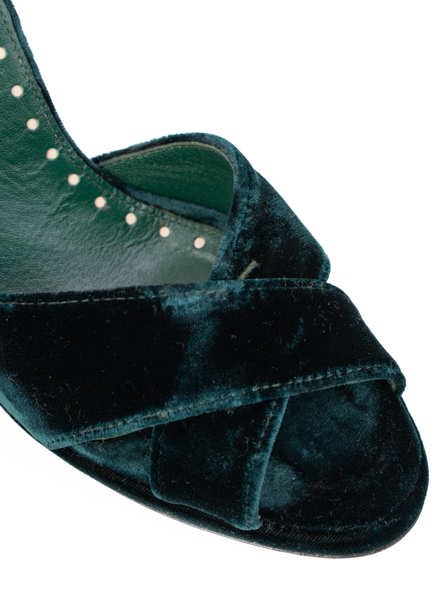 Perfect Yves Saint Laurent Green Velvet Heels Size 37.5 Women