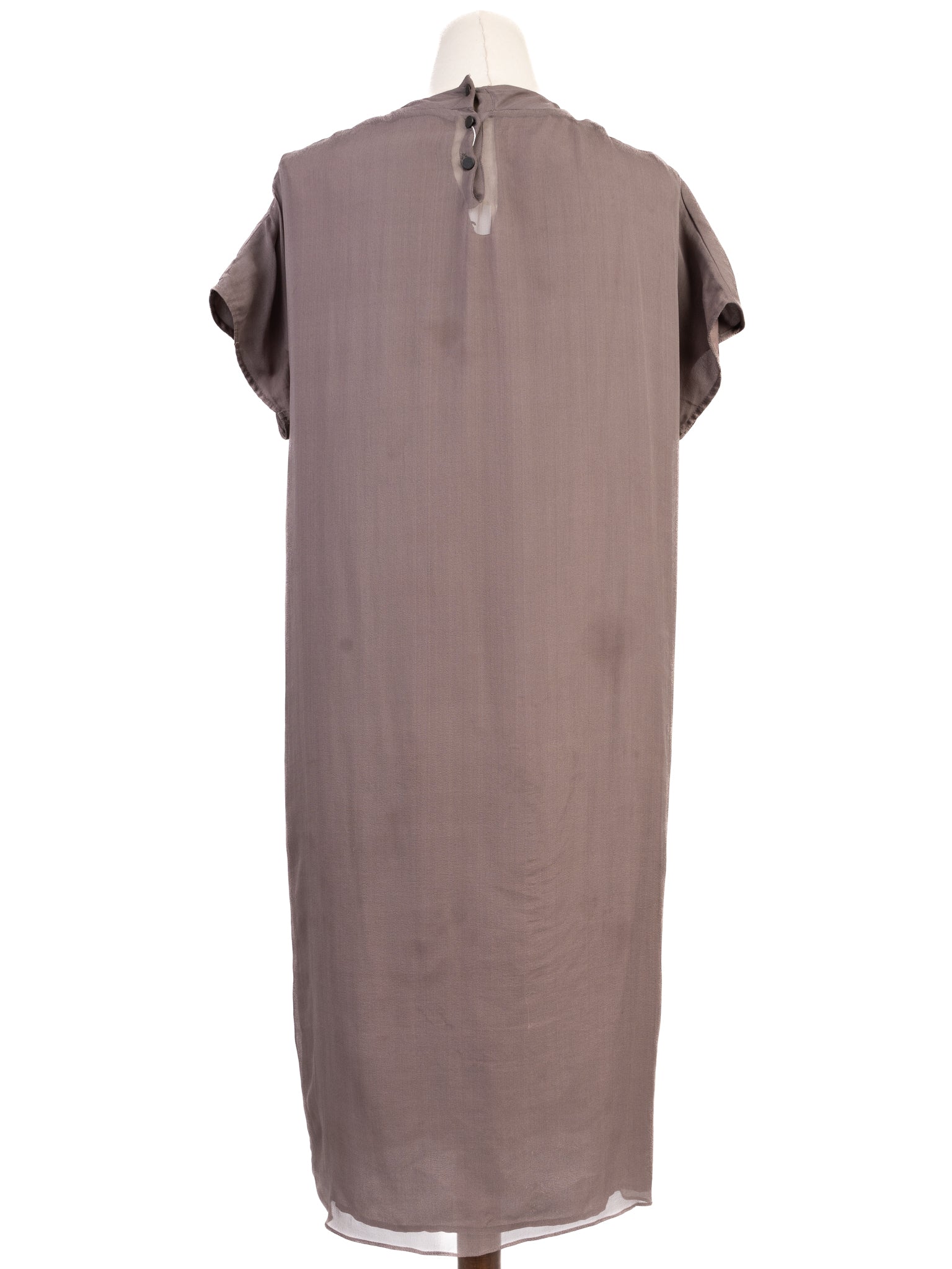 Excellent Nicole Farhi Brown Silk Dress with Sequins Size M