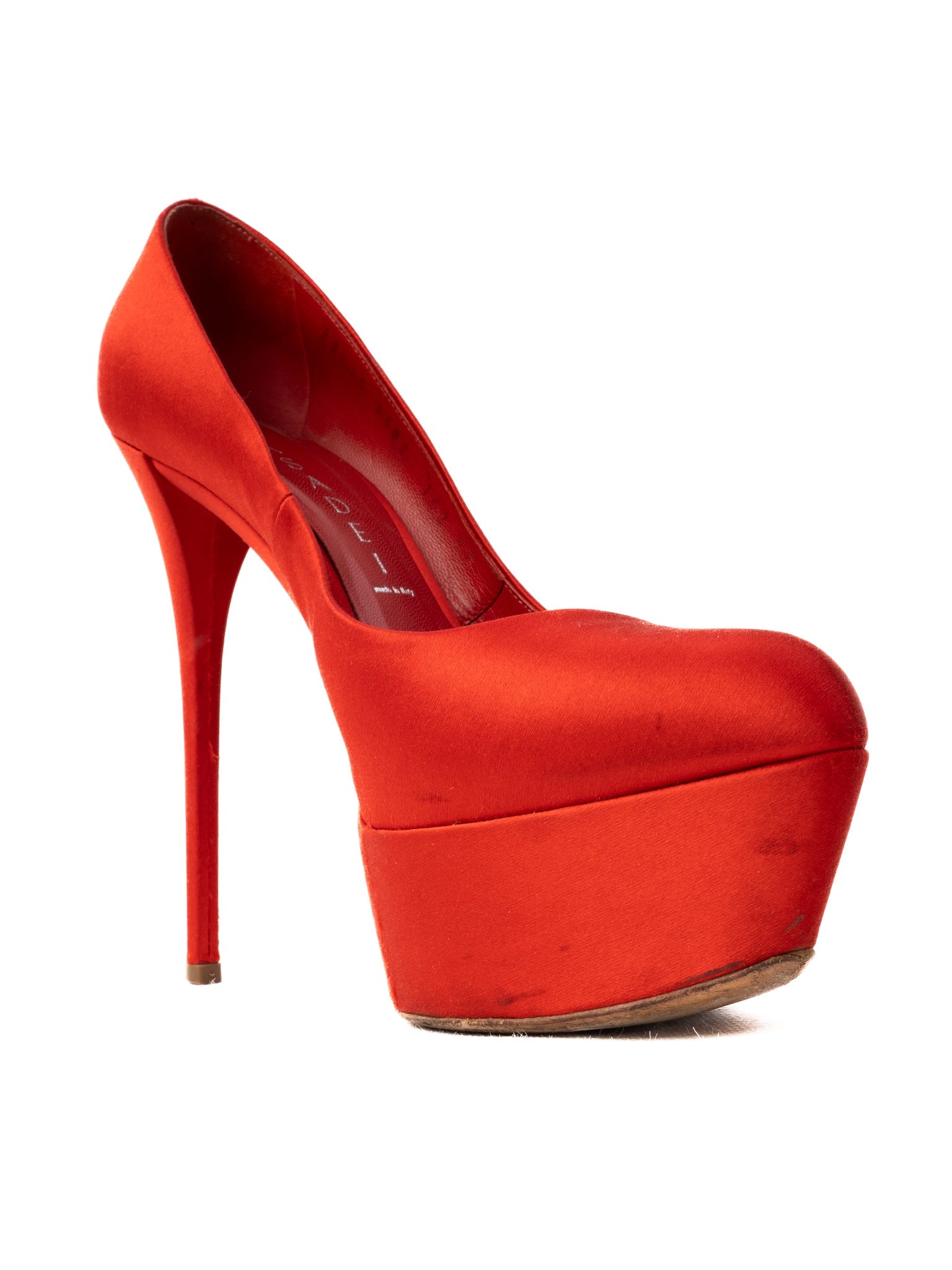 Excellent Casadei Red High Heel Platform Shoes Size 37