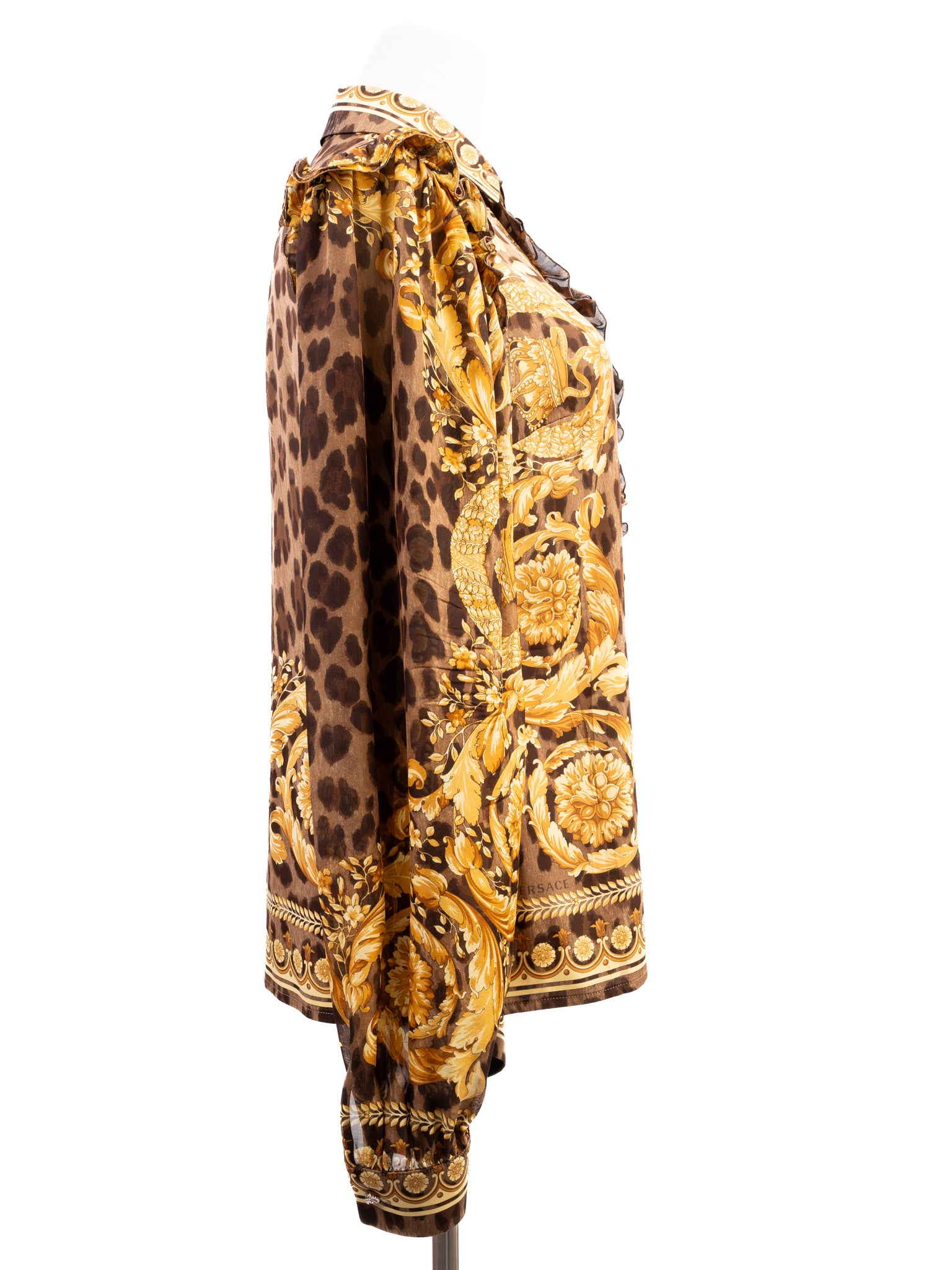 Excellent Versace WomenÕs Long-Sleeve Blouse Silk Size L Combined