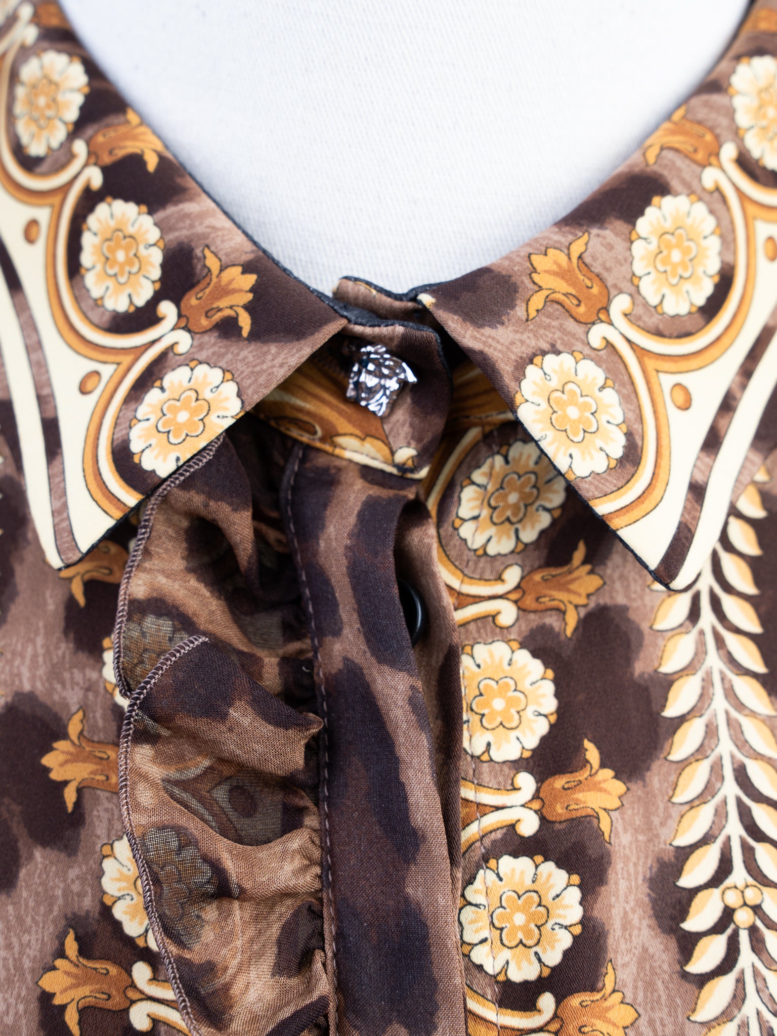 Excellent Versace WomenÕs Long-Sleeve Blouse Silk Size L Combined