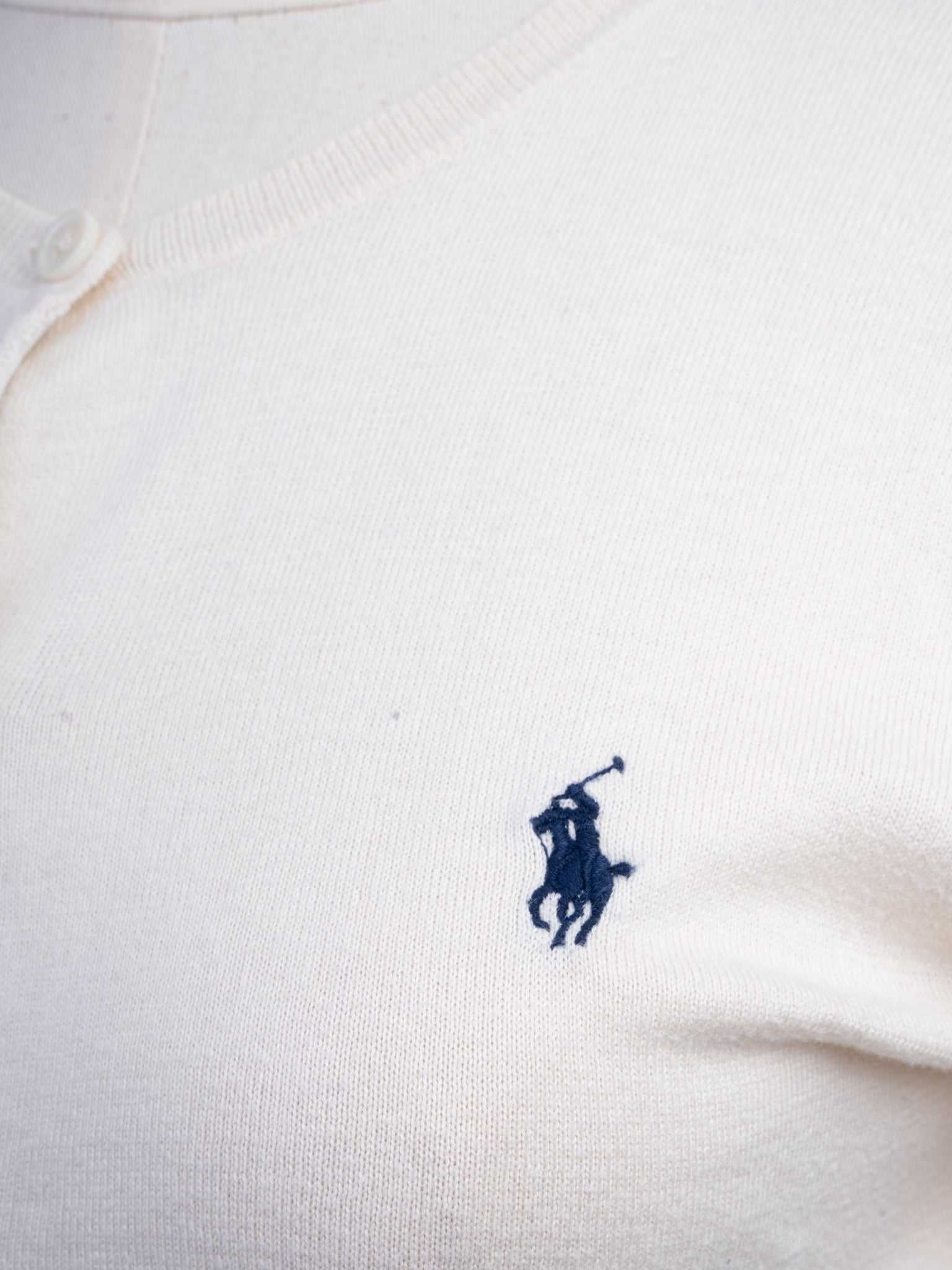 Excellent Polo Ralph Lauren White Long-Sleeve Sweater 100% Pima Cotton