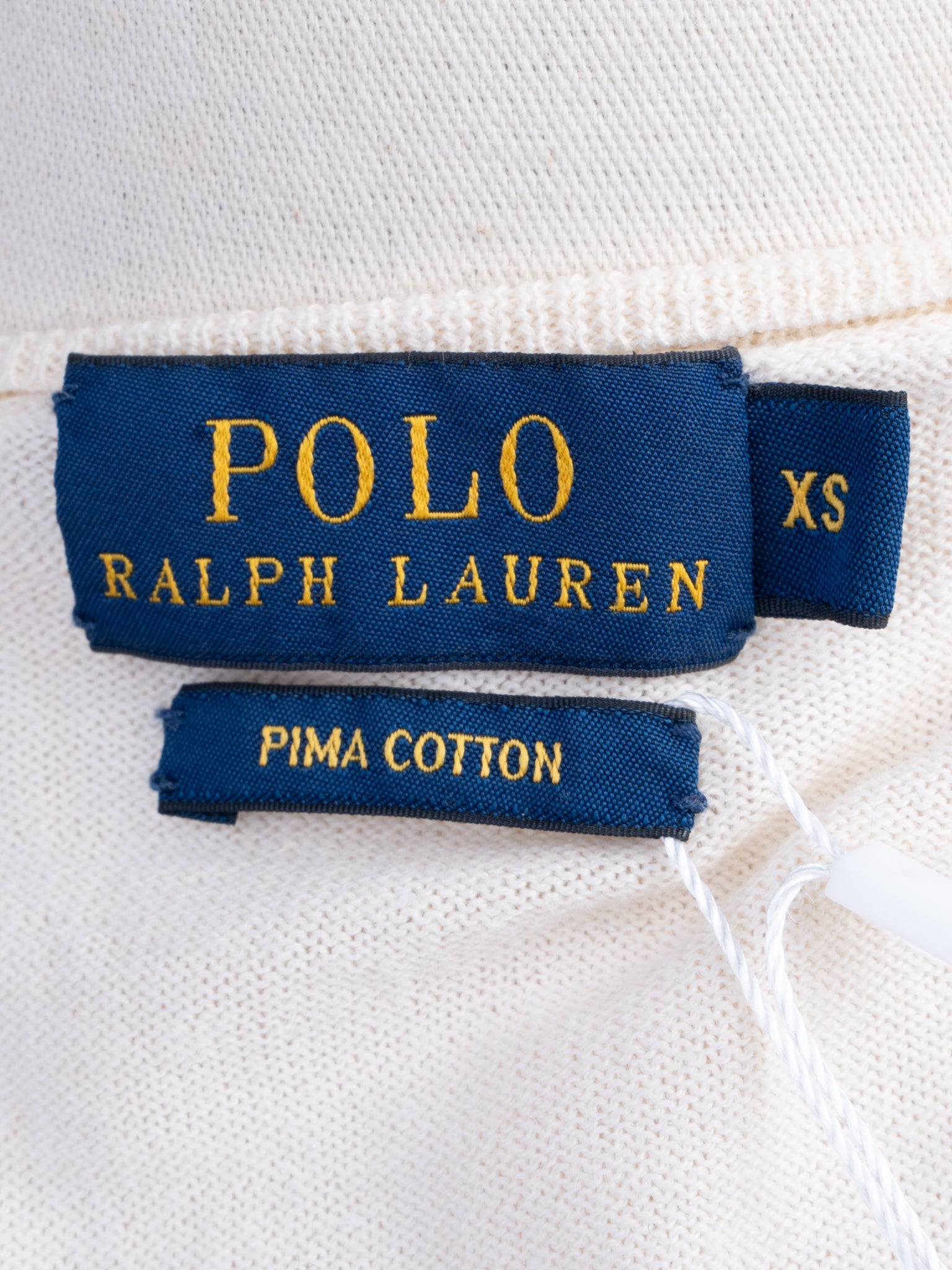 Excellent Polo Ralph Lauren White Long-Sleeve Sweater 100% Pima Cotton
