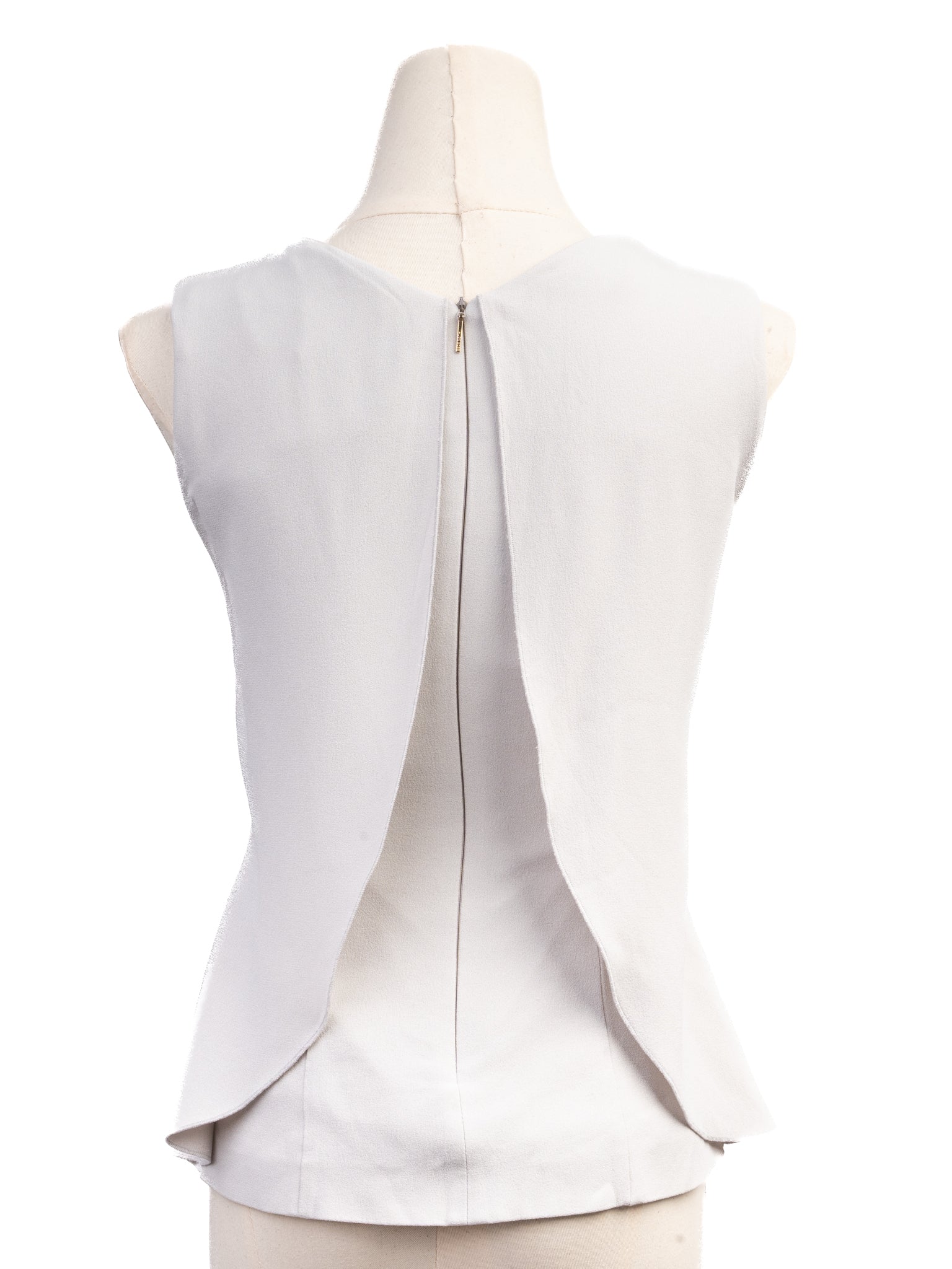 Excellent Hugo Boss Gray Sleeveless Top XXS Viscose Layered Detail