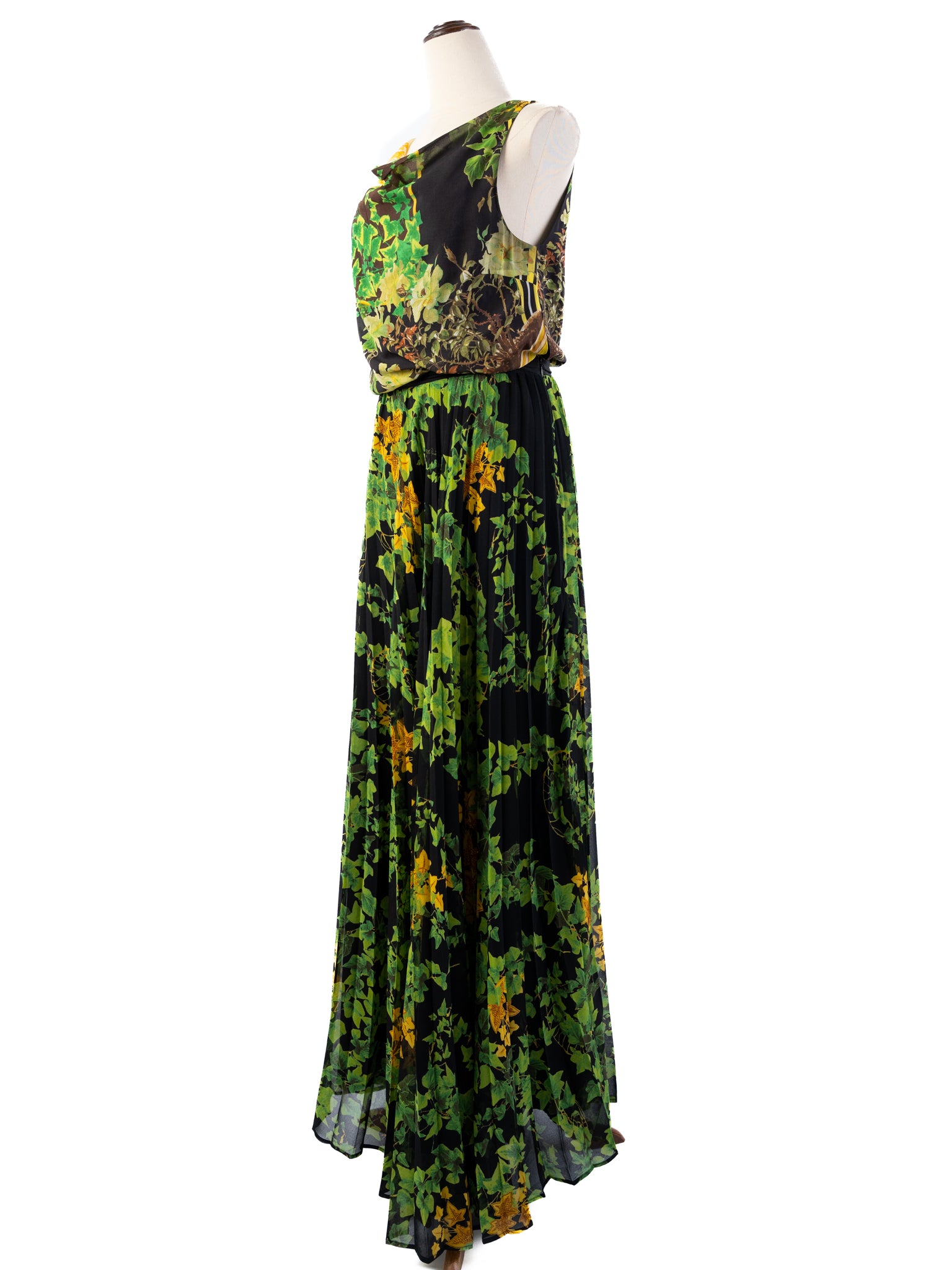 Excellent Class Roberto Cavalli Nature-Inspired Silk Dress Size M