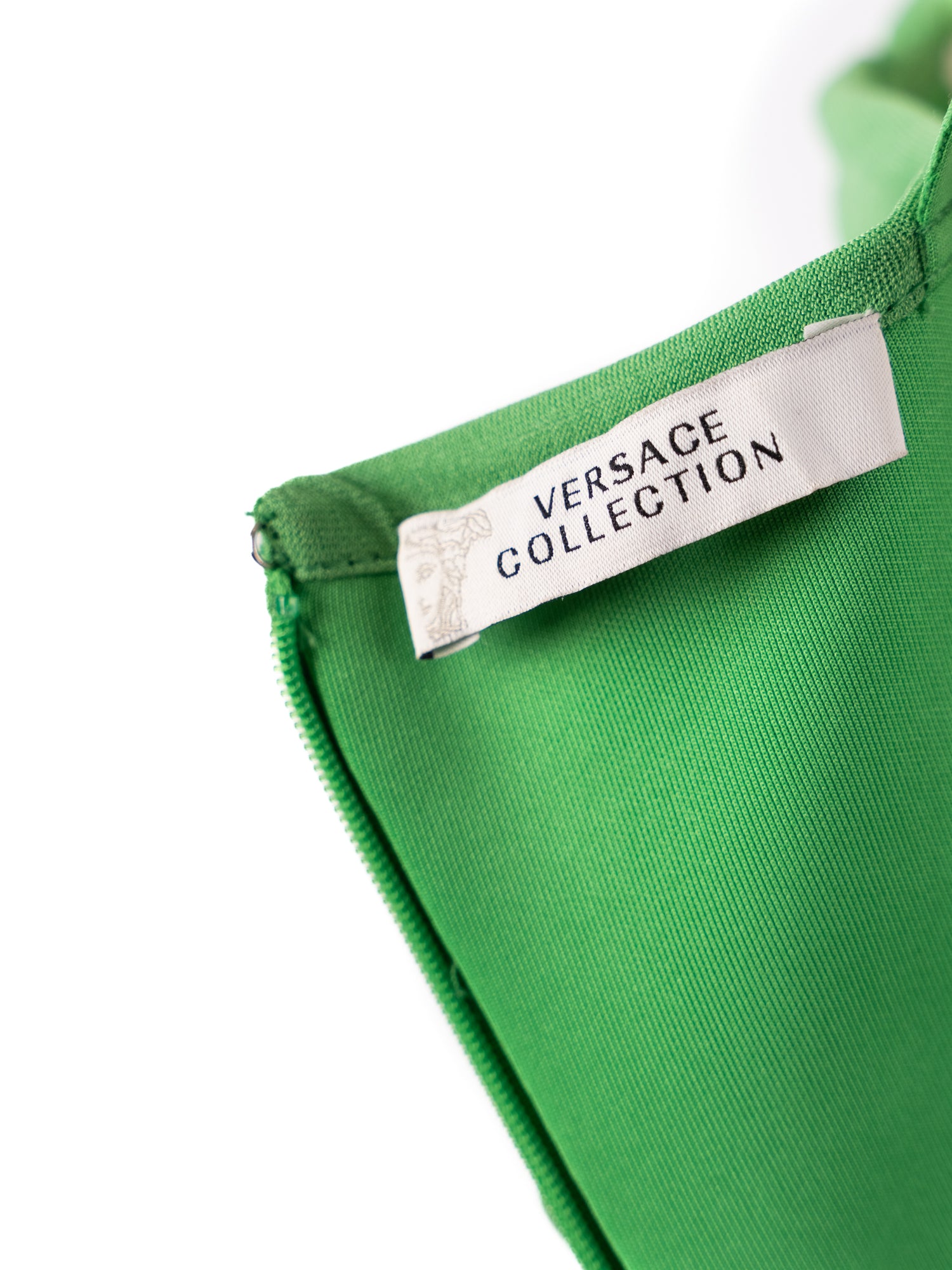 Excellent Versace Green Midi Dress M Polyester Sleeveless Women