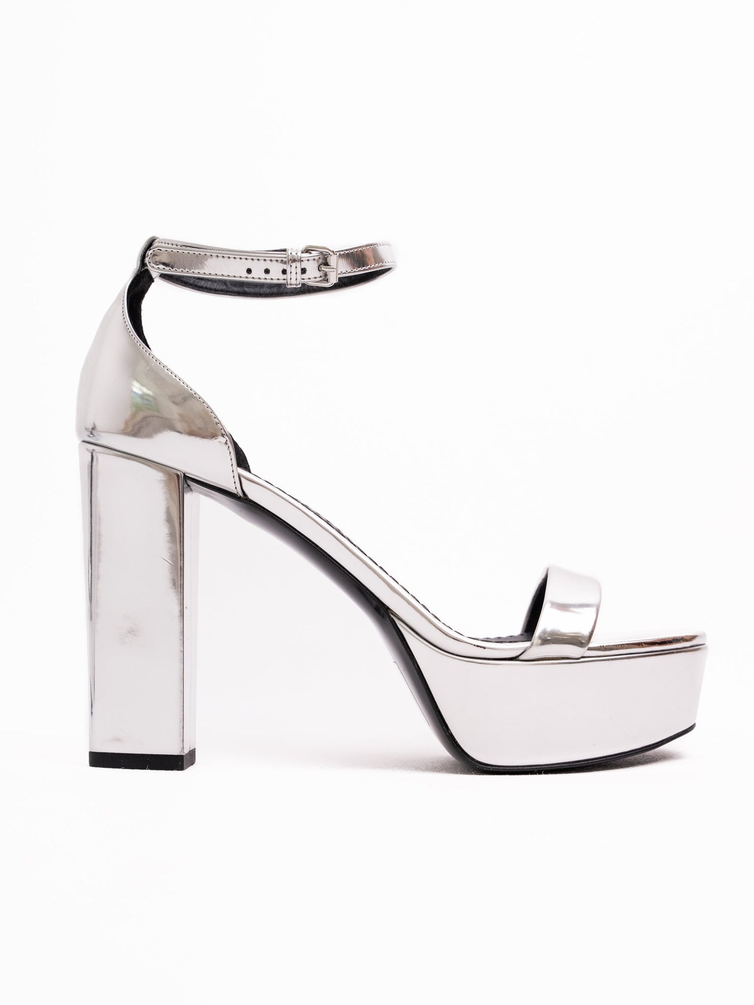 Average Stella McCartney Gray Lacquer High-Heeled Platform Shoes Size 38