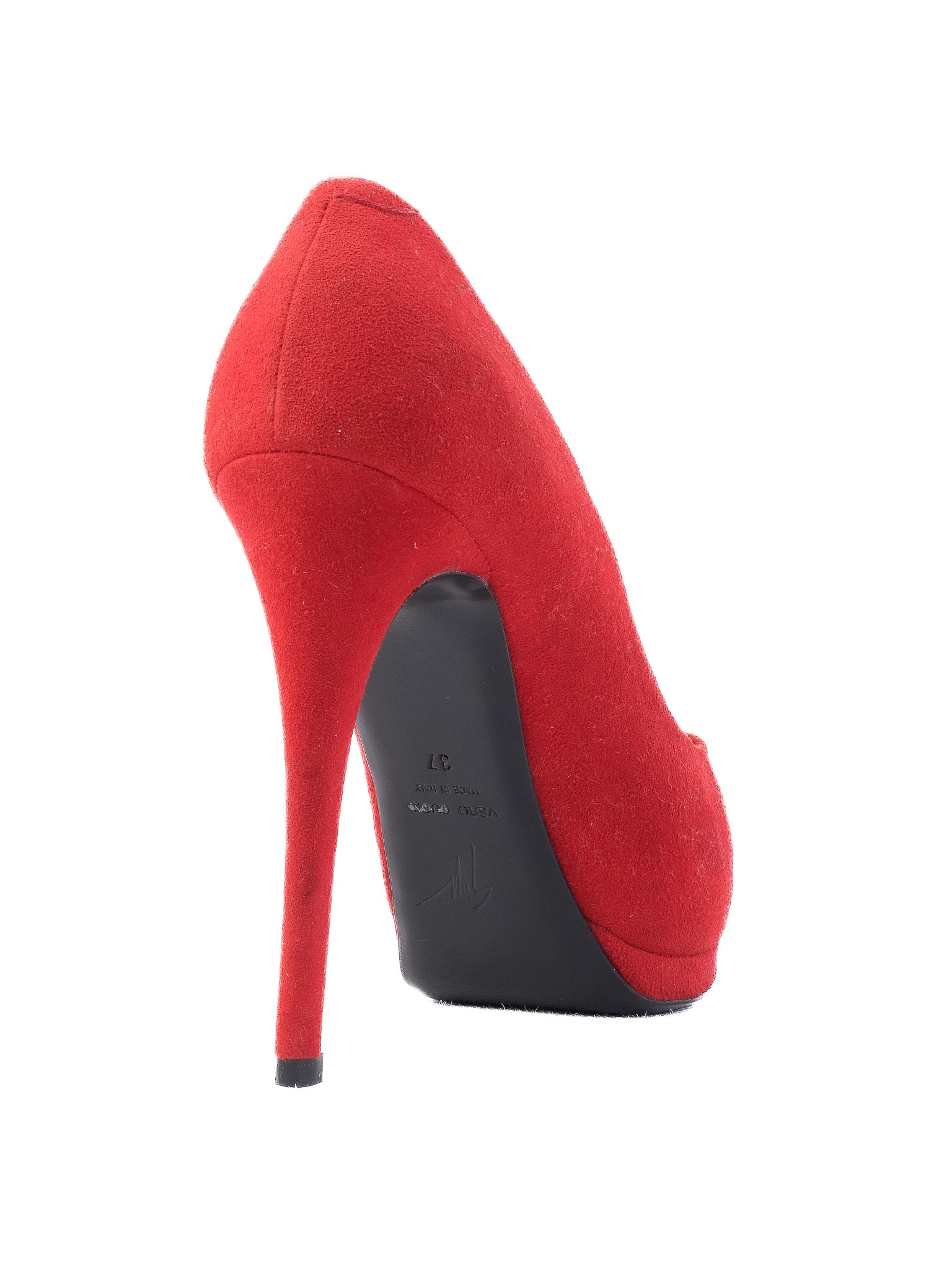 Excellent Giuseppe Zanotti Red Leather High-Heeled Shoes Size 37