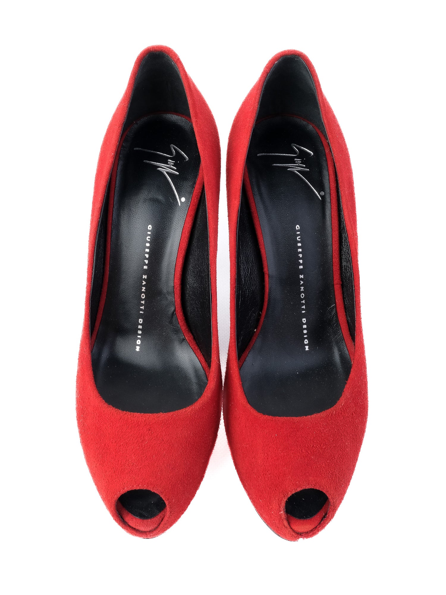 Excellent Giuseppe Zanotti Red Leather High-Heeled Shoes Size 37