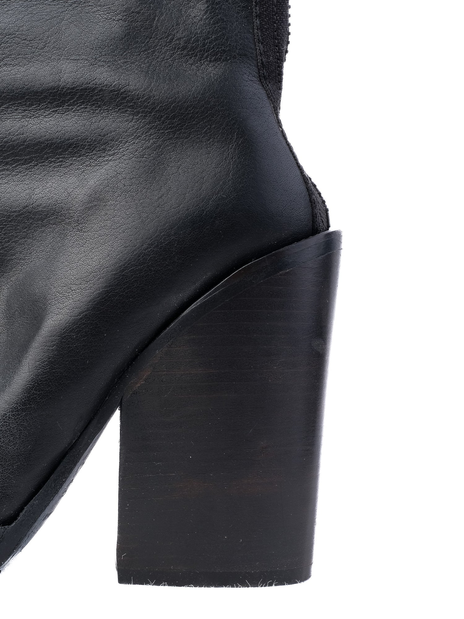 Excellent Haider Ackermann Black Leather Ankle Boots High Heel