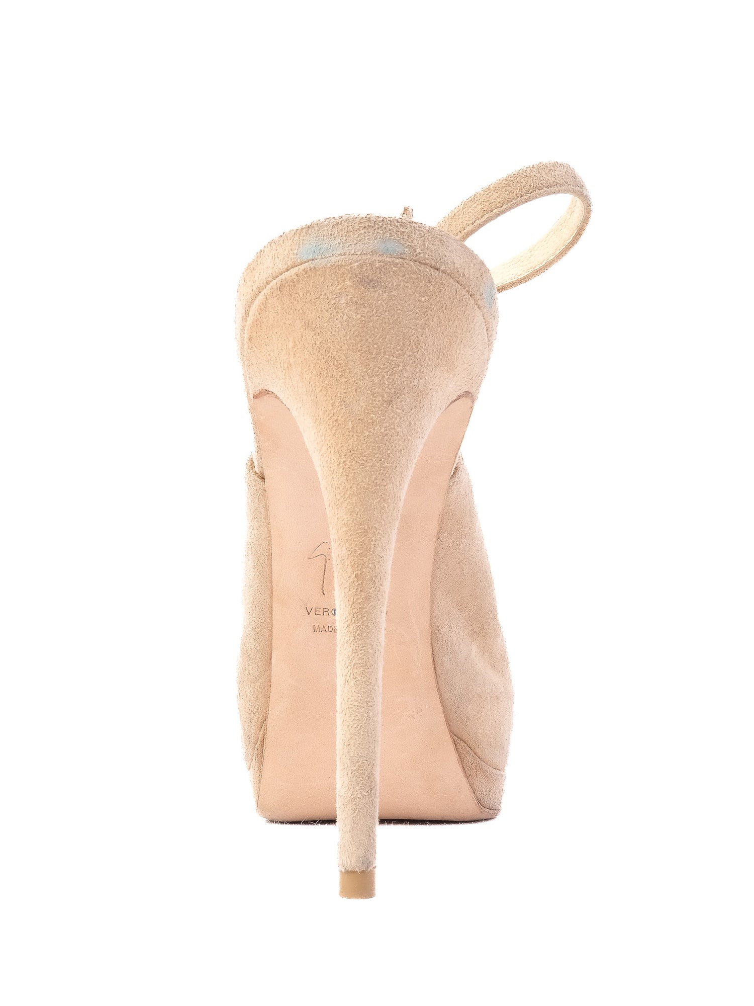 Good Giuseppe Zanotti White Leather High-Heeled Slingback Size 40