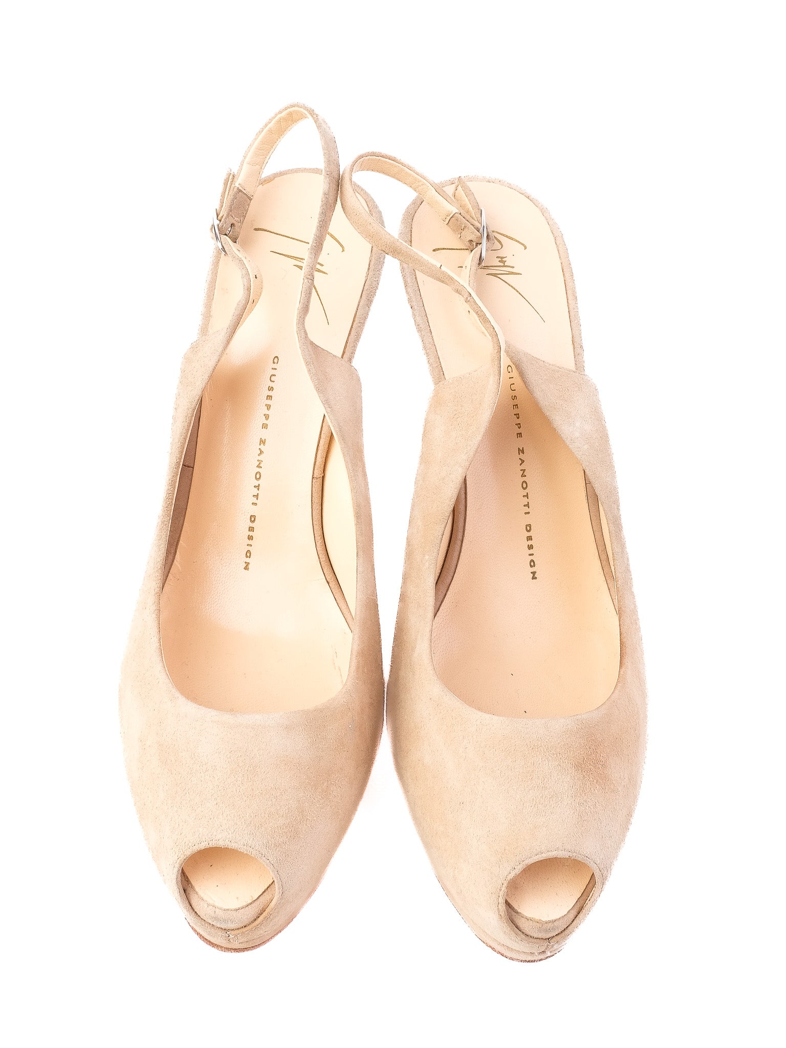 Good Giuseppe Zanotti White Leather High-Heeled Slingback Size 40