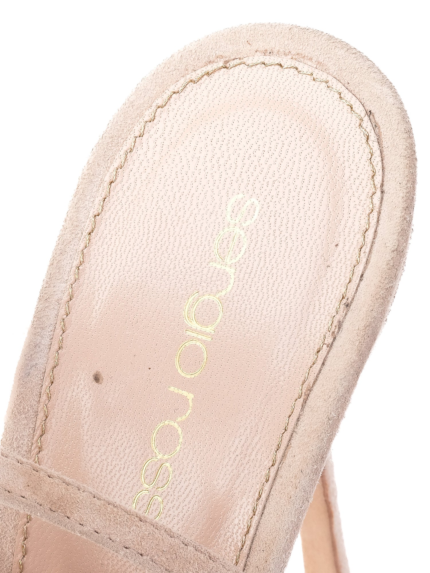 Sergio Rossi White Leather High-Heeled Sandals with Rhinestones