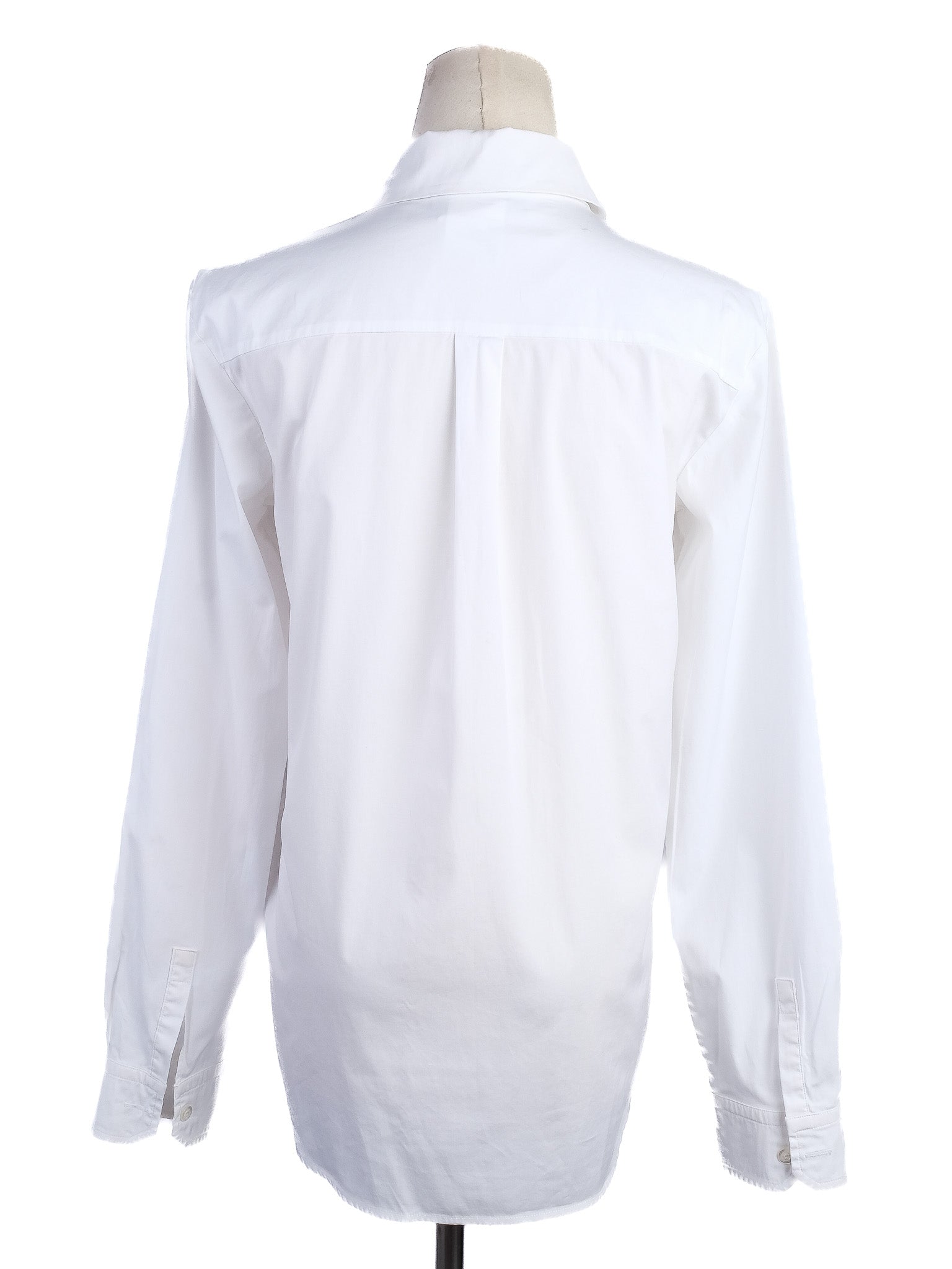 Sportmax White Cotton Blouse with Ruffle Detail Size XS Excellent