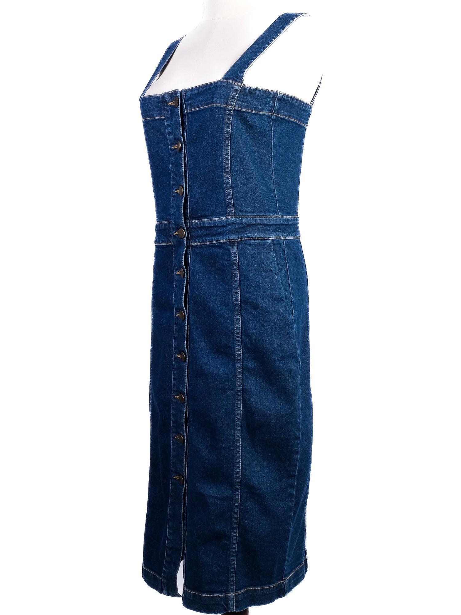 Excellent Maje Blue Denim Dress Fitted Style Size XS