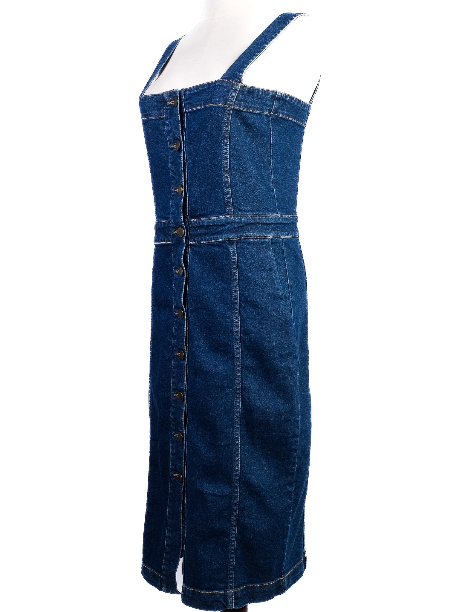 Excellent Maje Blue Denim Dress Fitted Style Size XS