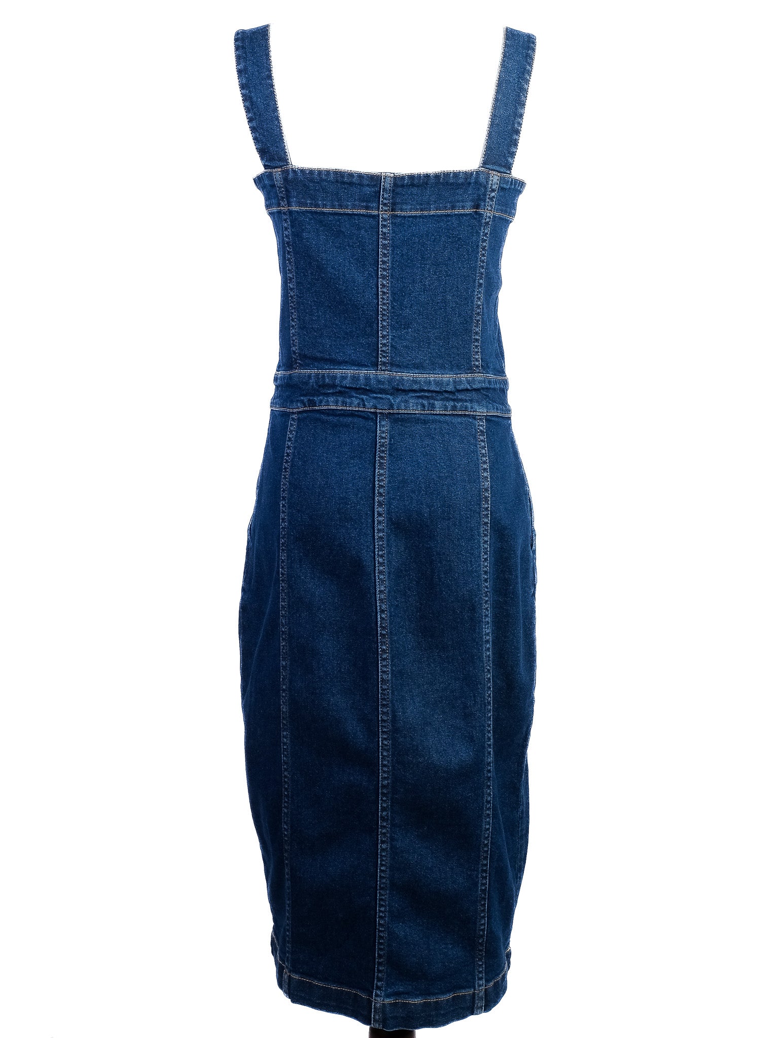 Excellent Maje Blue Denim Dress Fitted Style Size XS