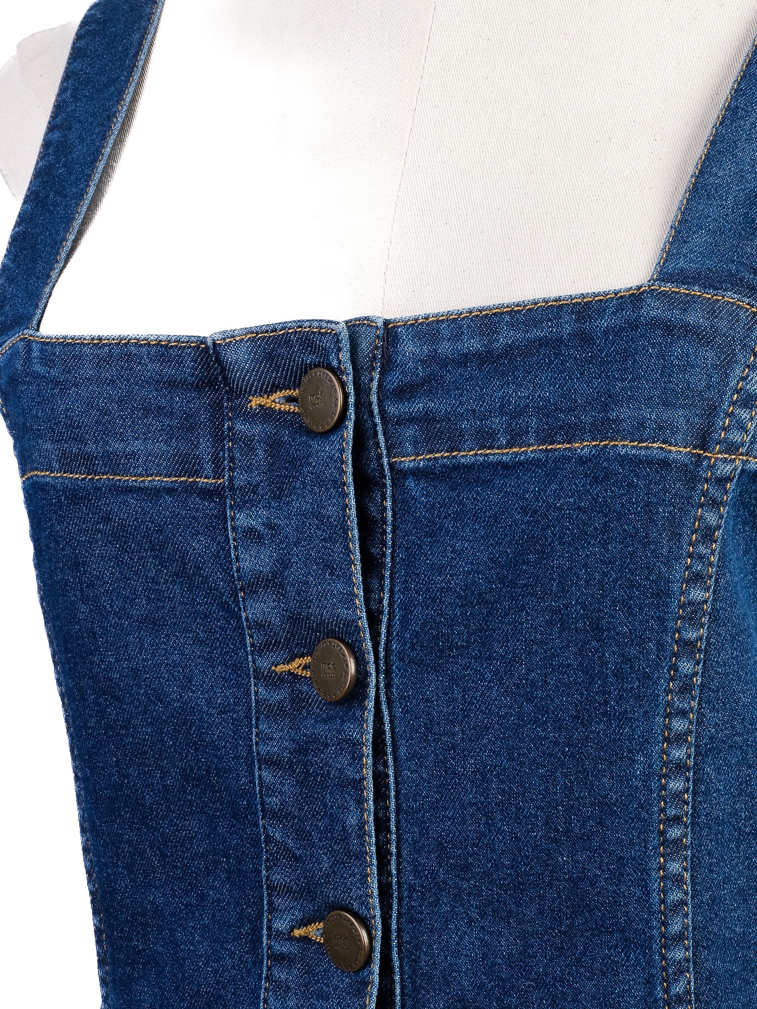 Excellent Maje Blue Denim Dress Fitted Style Size XS