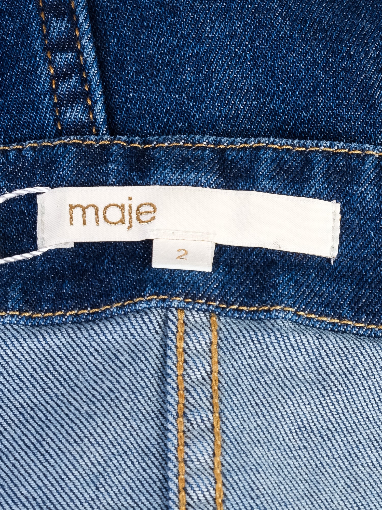 Excellent Maje Blue Denim Dress Fitted Style Size XS