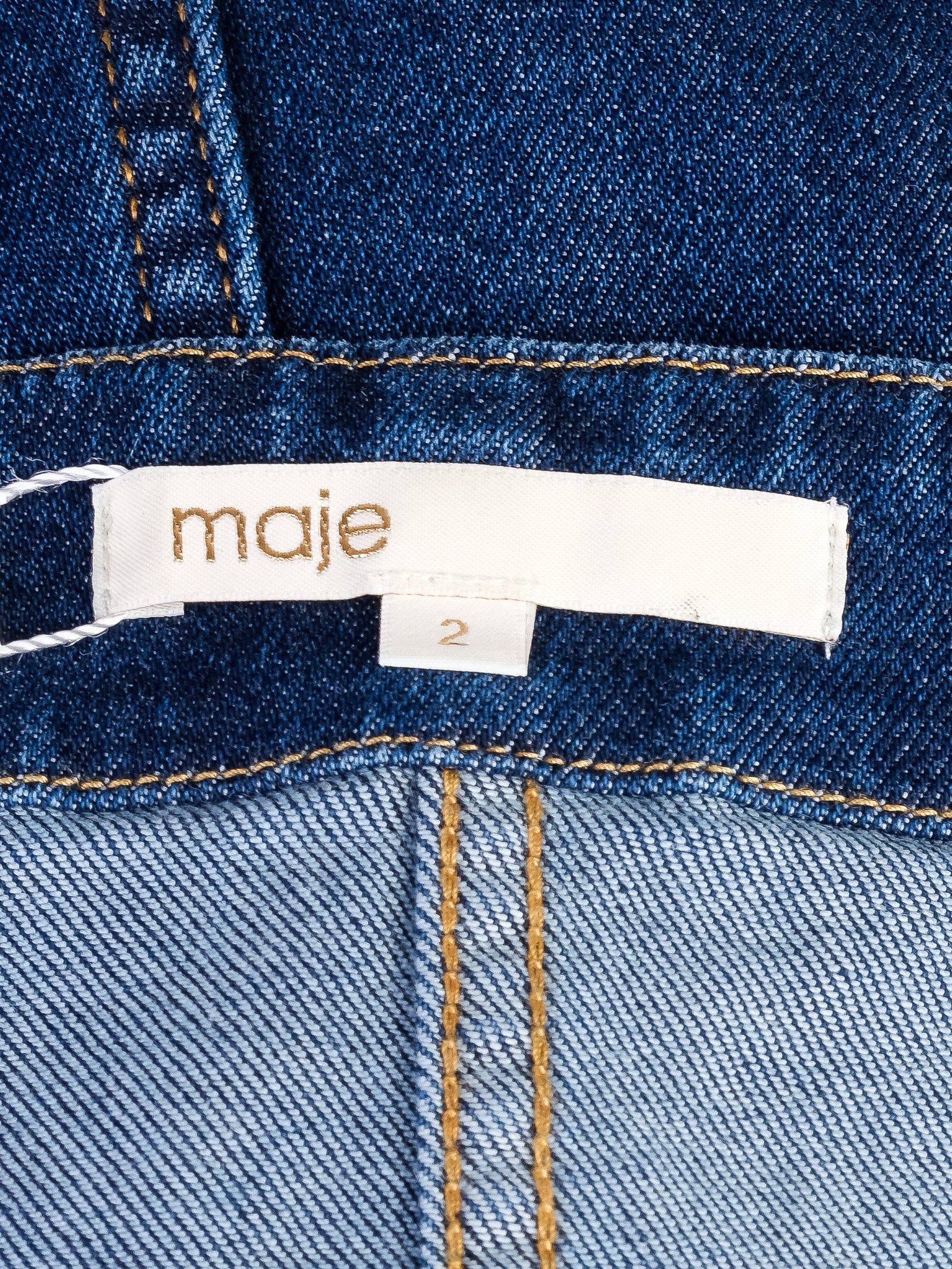 Excellent Maje Blue Denim Dress Fitted Style Size XS