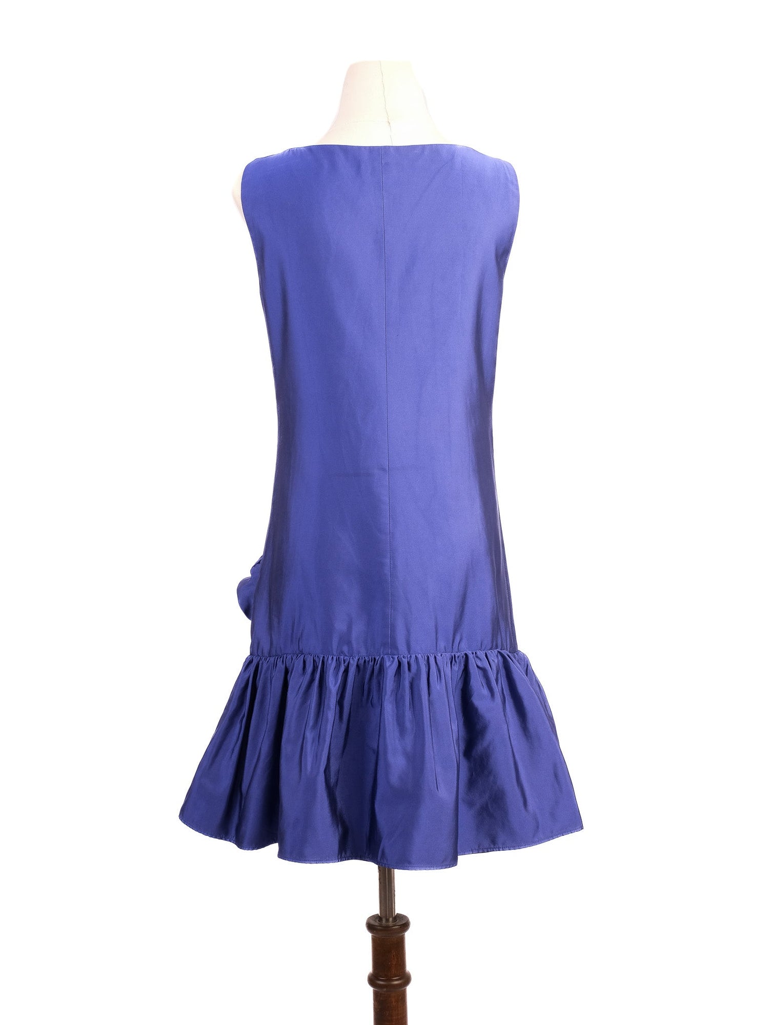 Excellent Moschino Purple Silk Sleeveless Dress with Ruffle Size N/A