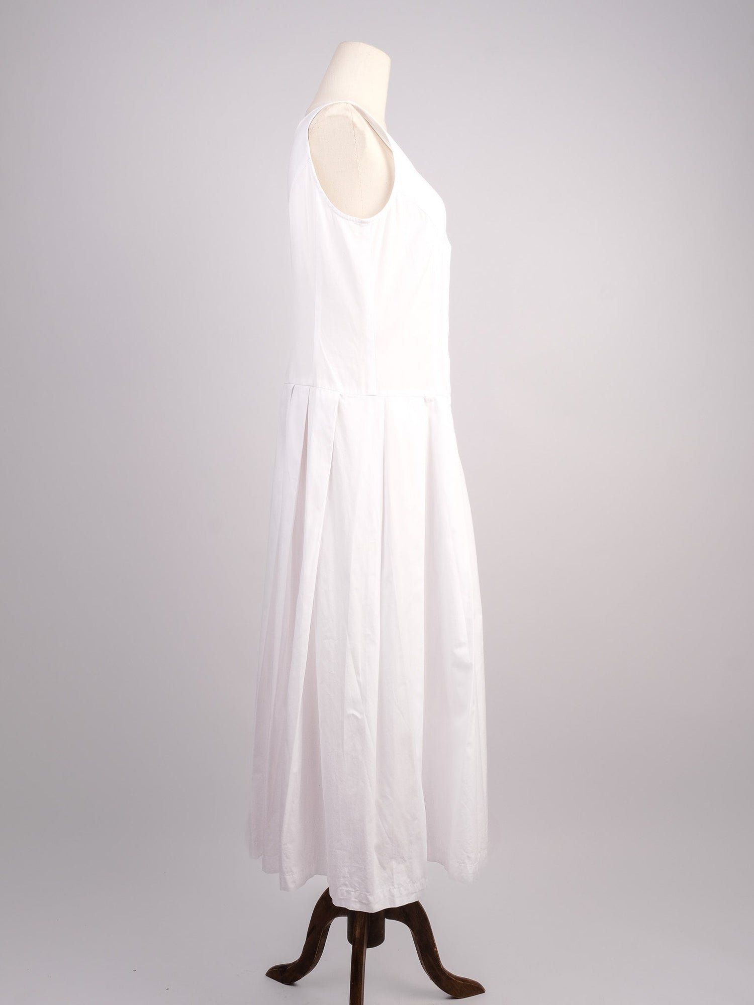 Excellent Comme des Garcons White Cotton Sleeveless Dress