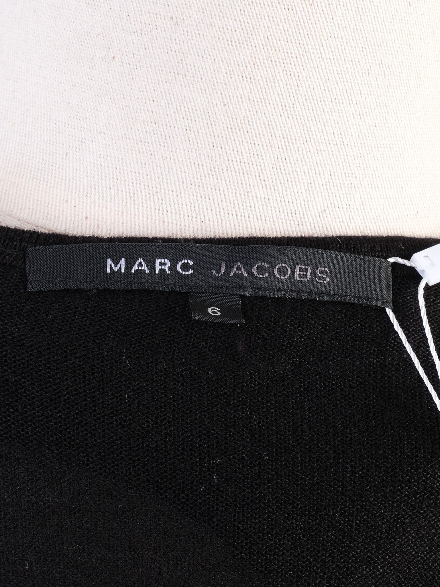 Excellent Marc Jacobs Black Wool Cardigan with Lace Trim, Size M