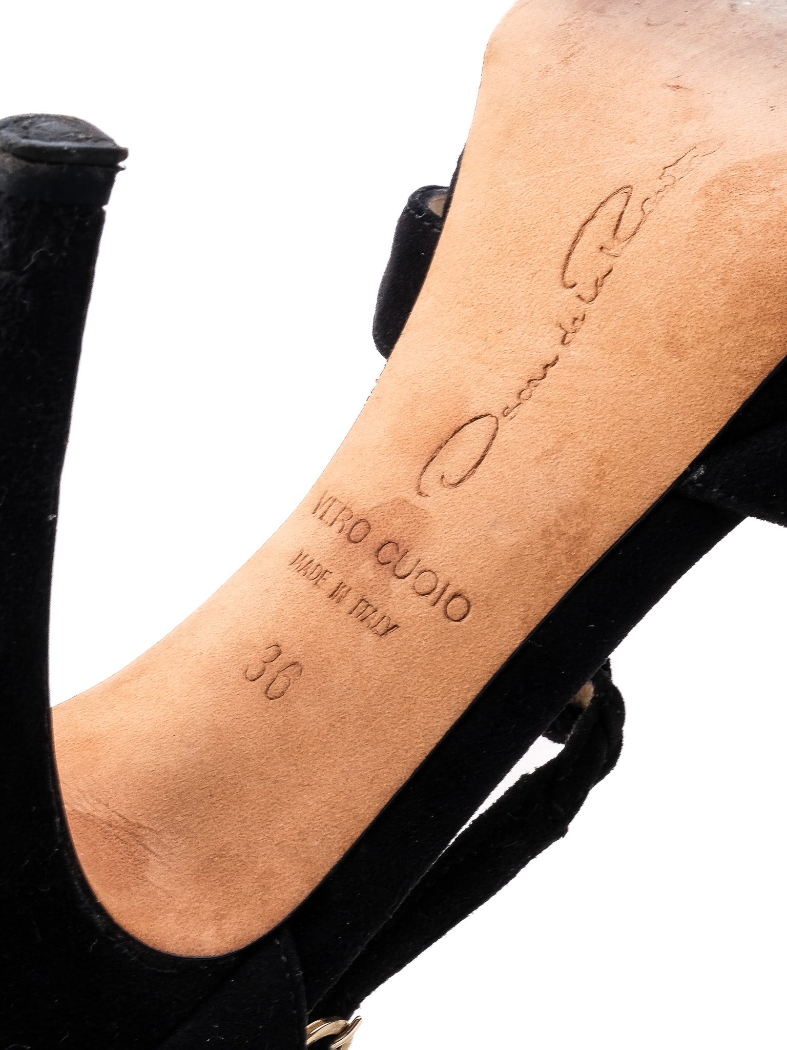 Excellent Oscar de la Renta Black Genuine Suede Heels Size 36